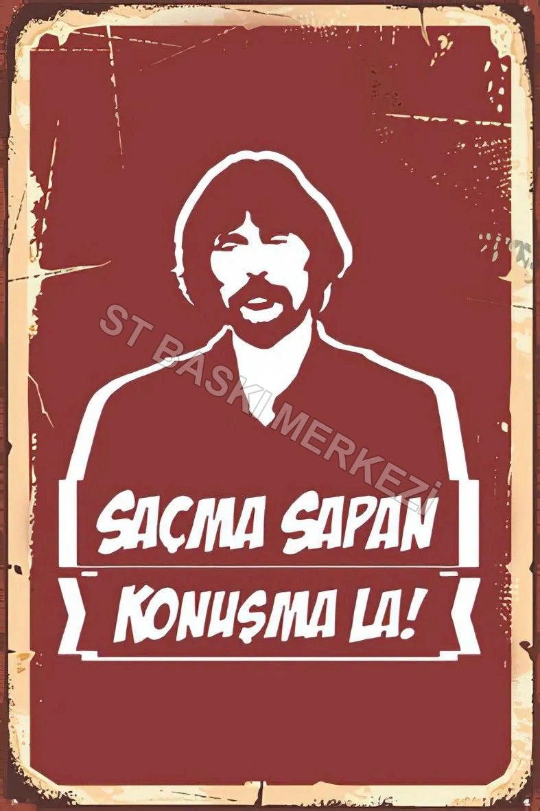 Saçma Sapan Konuşma La Retro Ahşap Poster No: 36