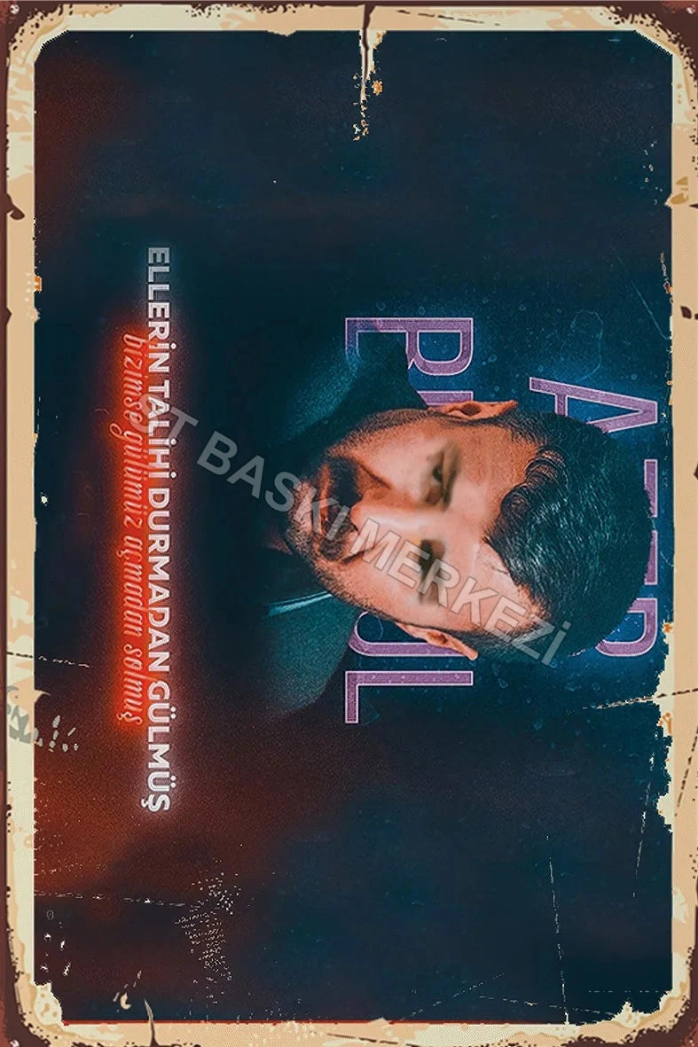 Azer Bülbül Retro Ahşap Poster No:461