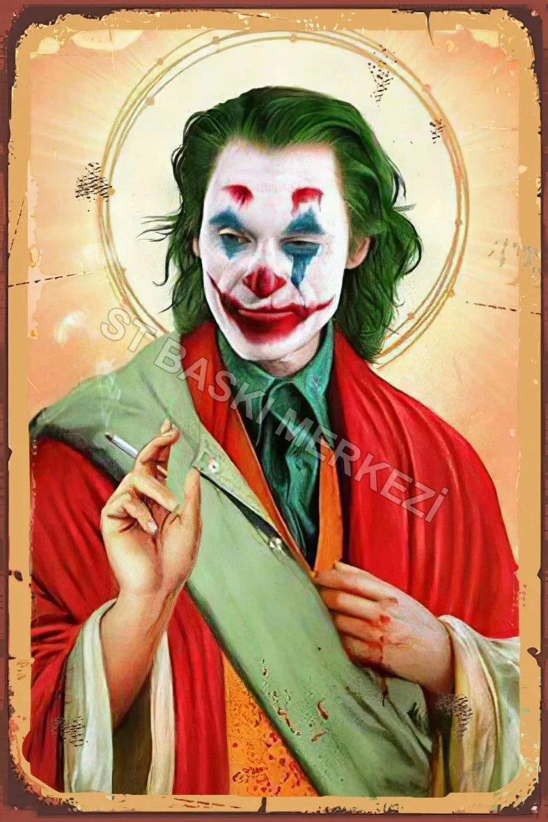 Joker Retro Ahşap Poster No:926