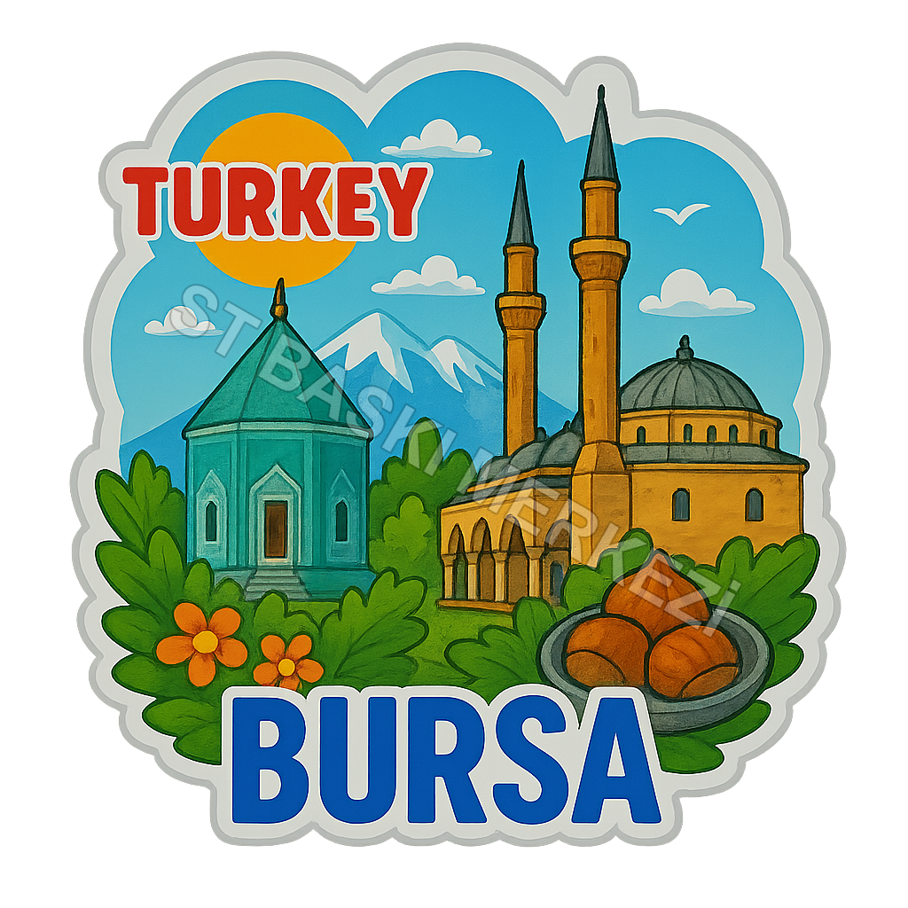 Bursa Ahşap Magnet – Toptan UV Baskılı Retro Hediyelik Magnet