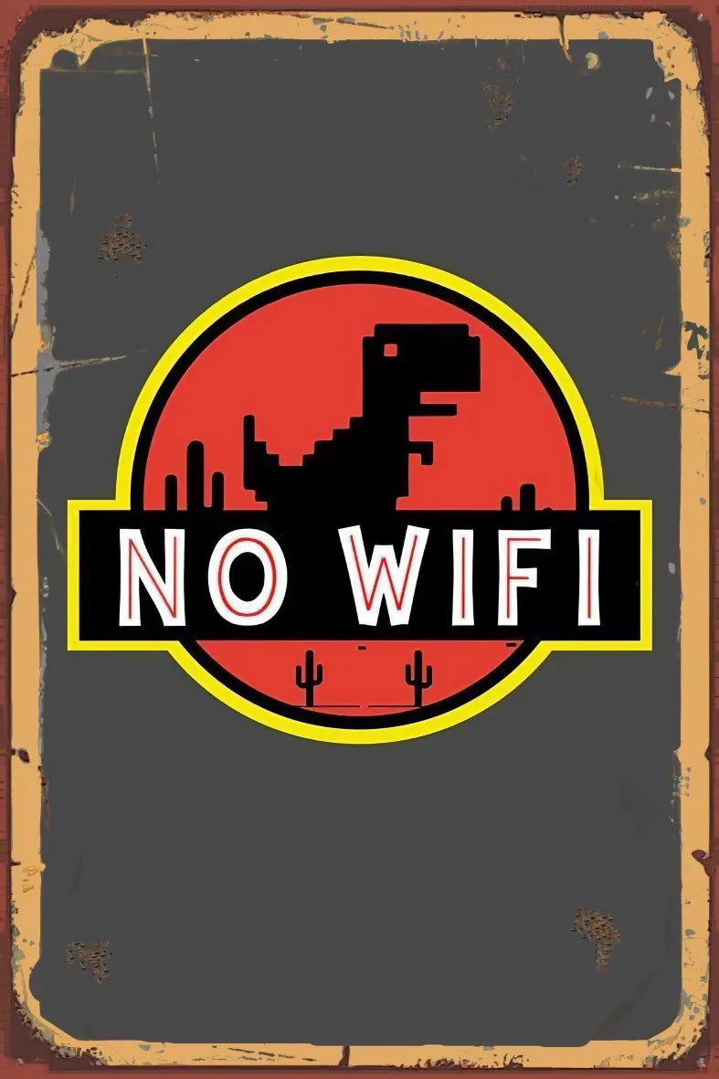 No Wifi Pacman Retro Ahşap Poster No:838