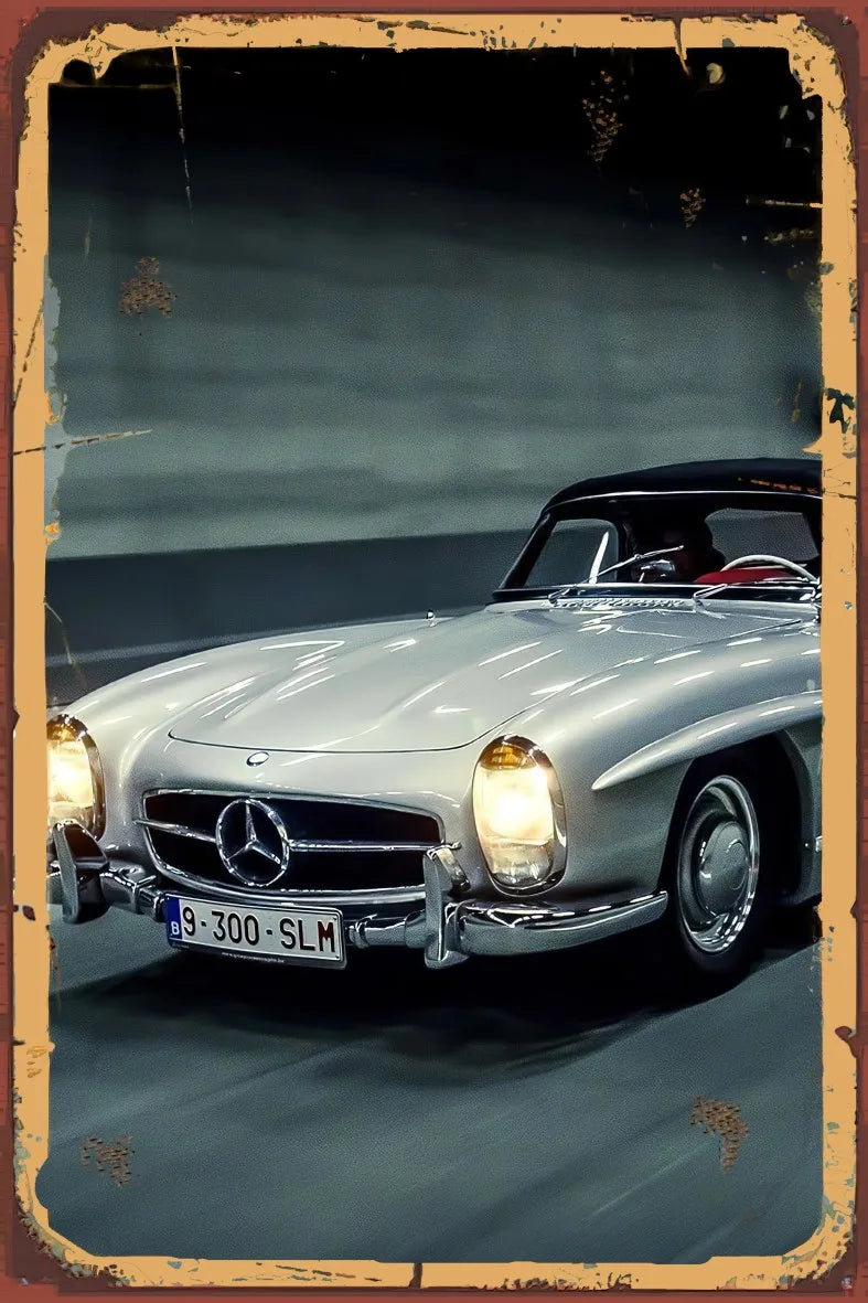 Klasik Araç Retro Ahşap Poster No:978