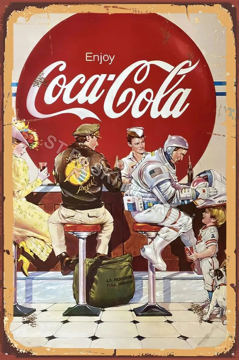 Coca Cola Retro Ahşap Poster No:669