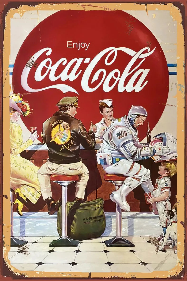 Coca Cola Retro Ahşap Poster No:669