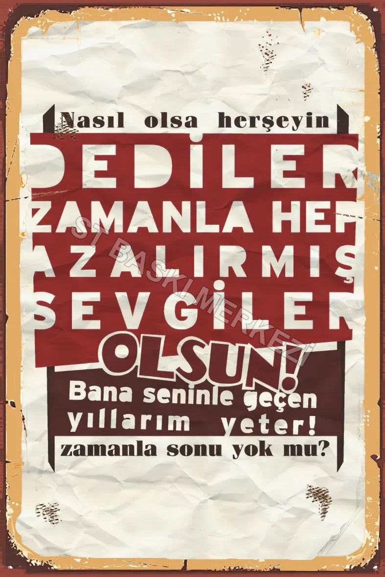 Duvar Yazısı Retro Ahşap Poster No:663