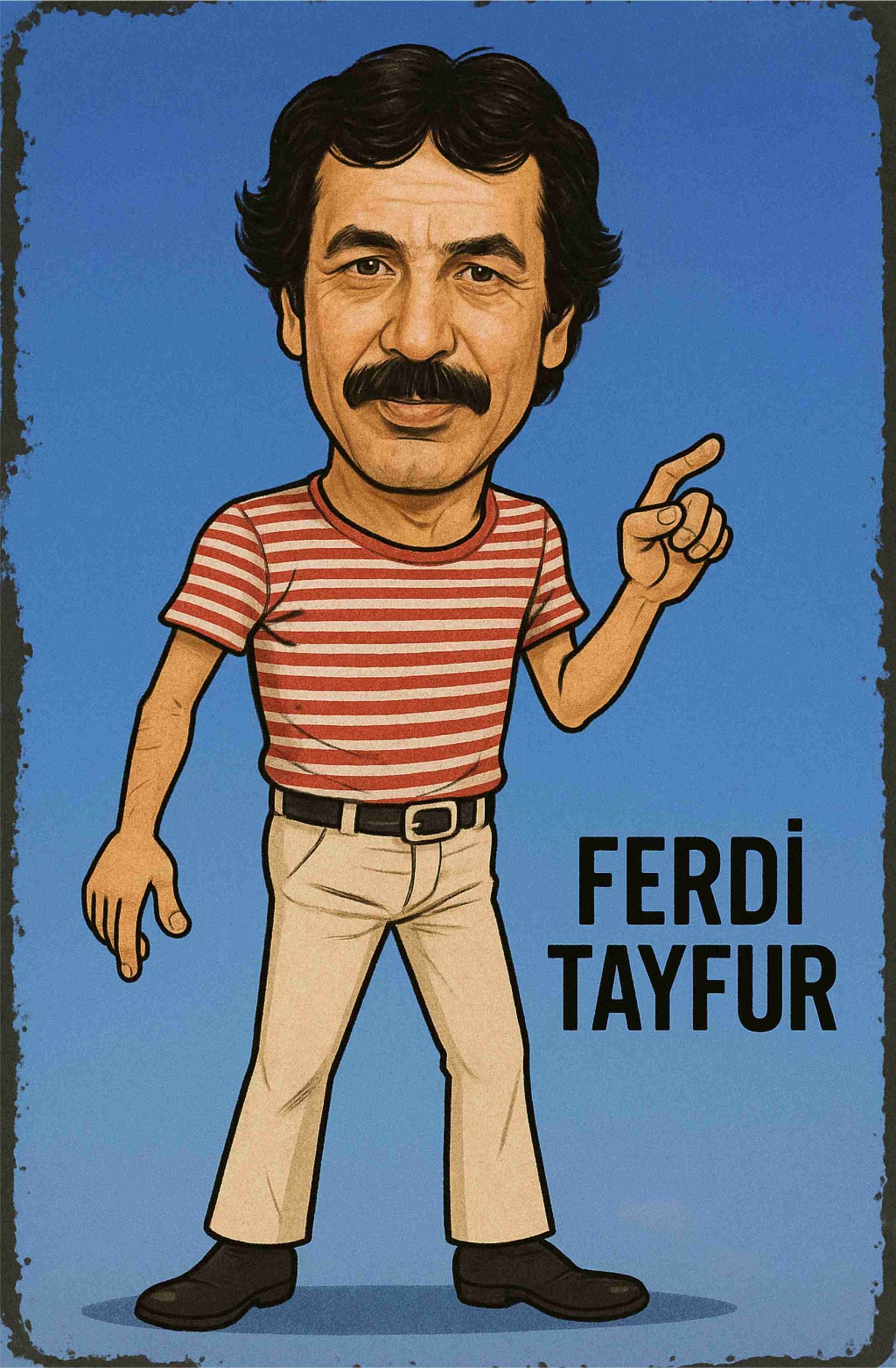 Ferdi Tayfur Retro Ahşap Poster No:1206