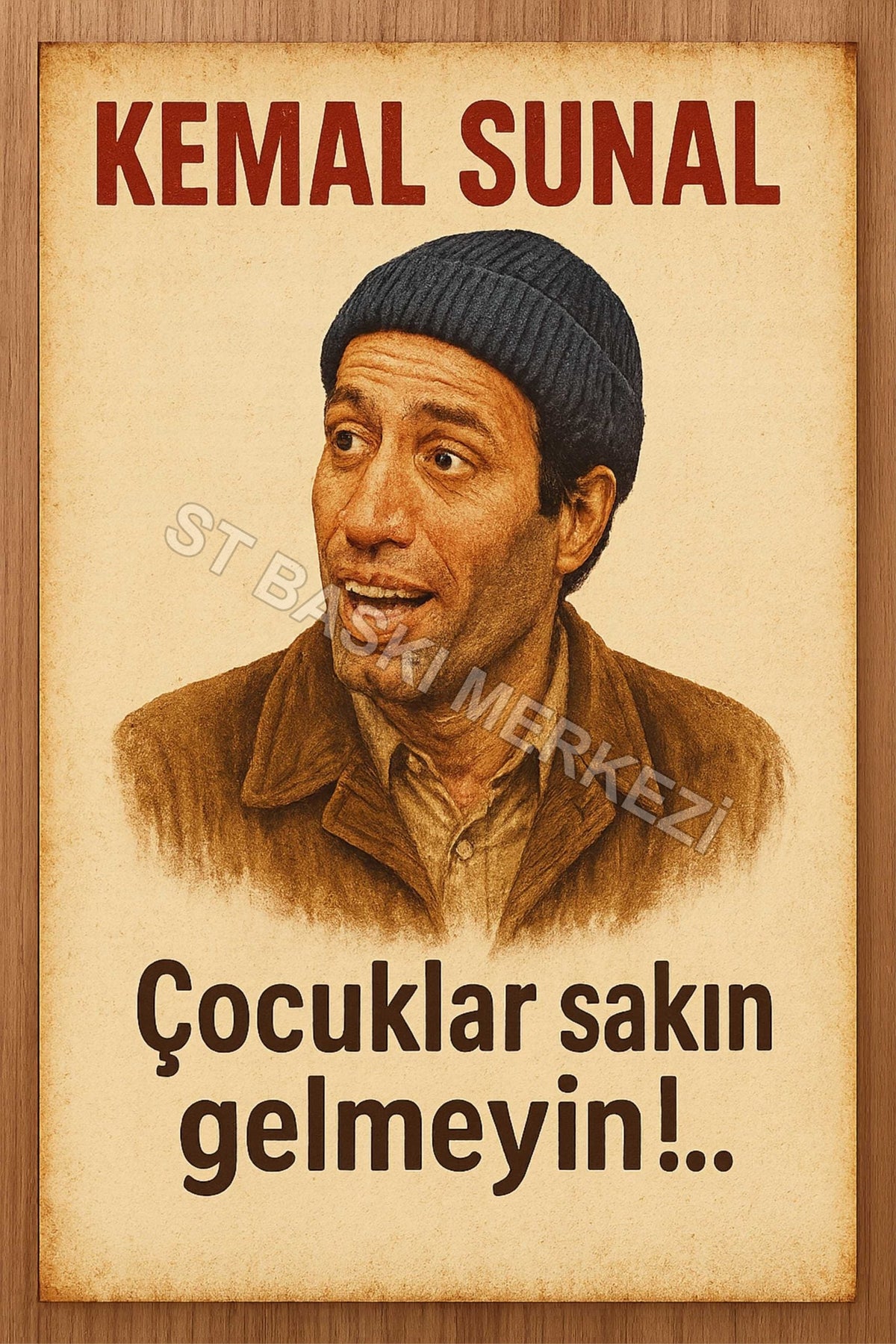 Kemal Sunal Retro Ahşap Poster No:1207