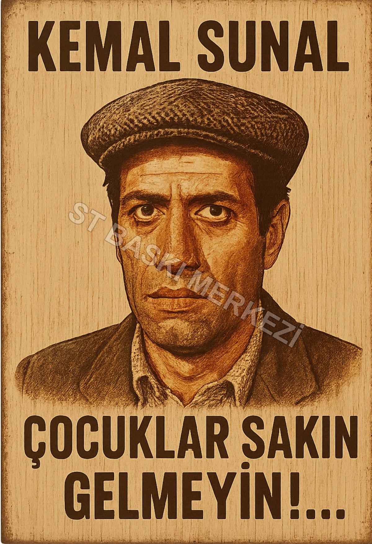 Kemal Sunal Retro Ahşap Poster No:1208