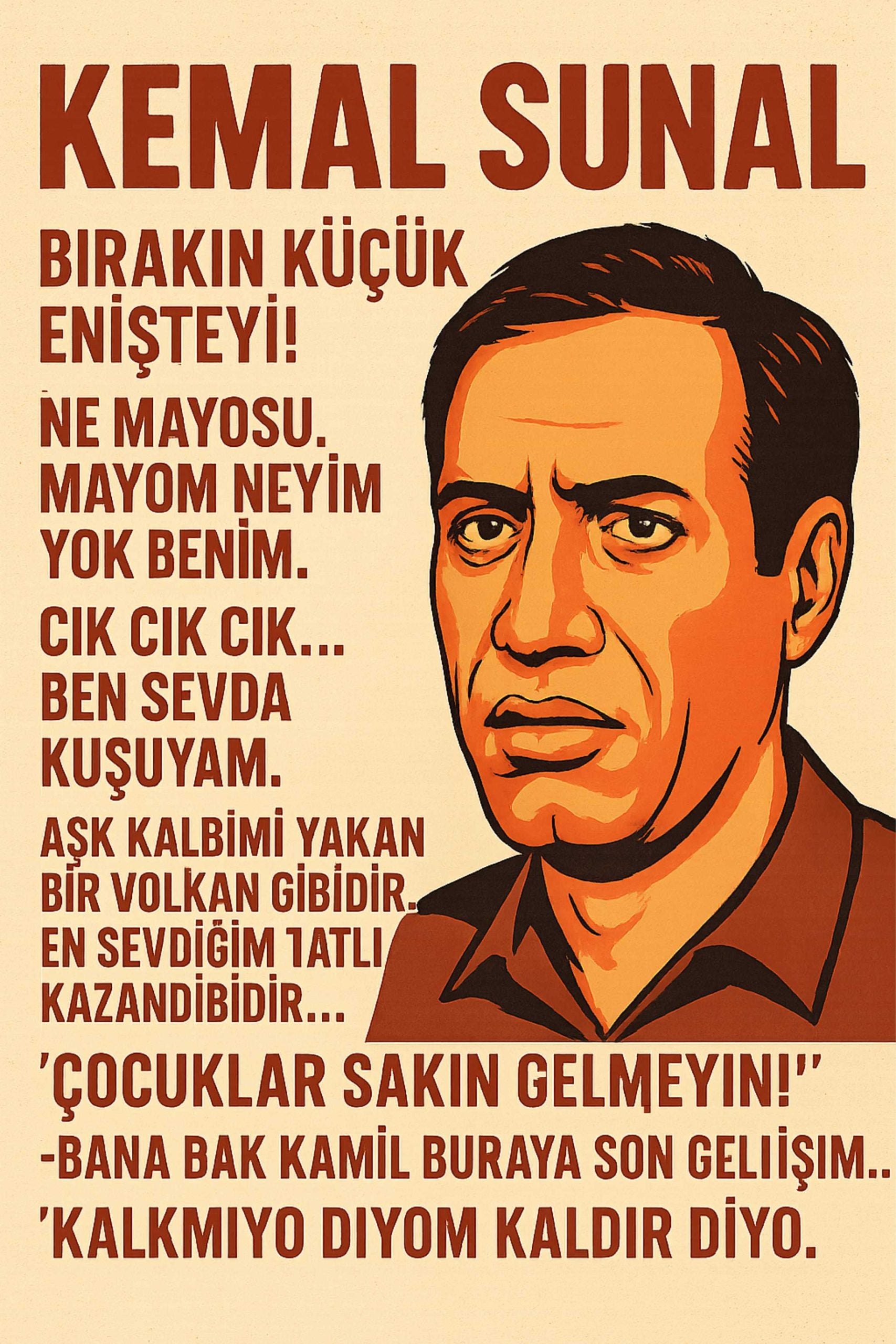 Kemal Sunal Retro Ahşap Poster No:1211