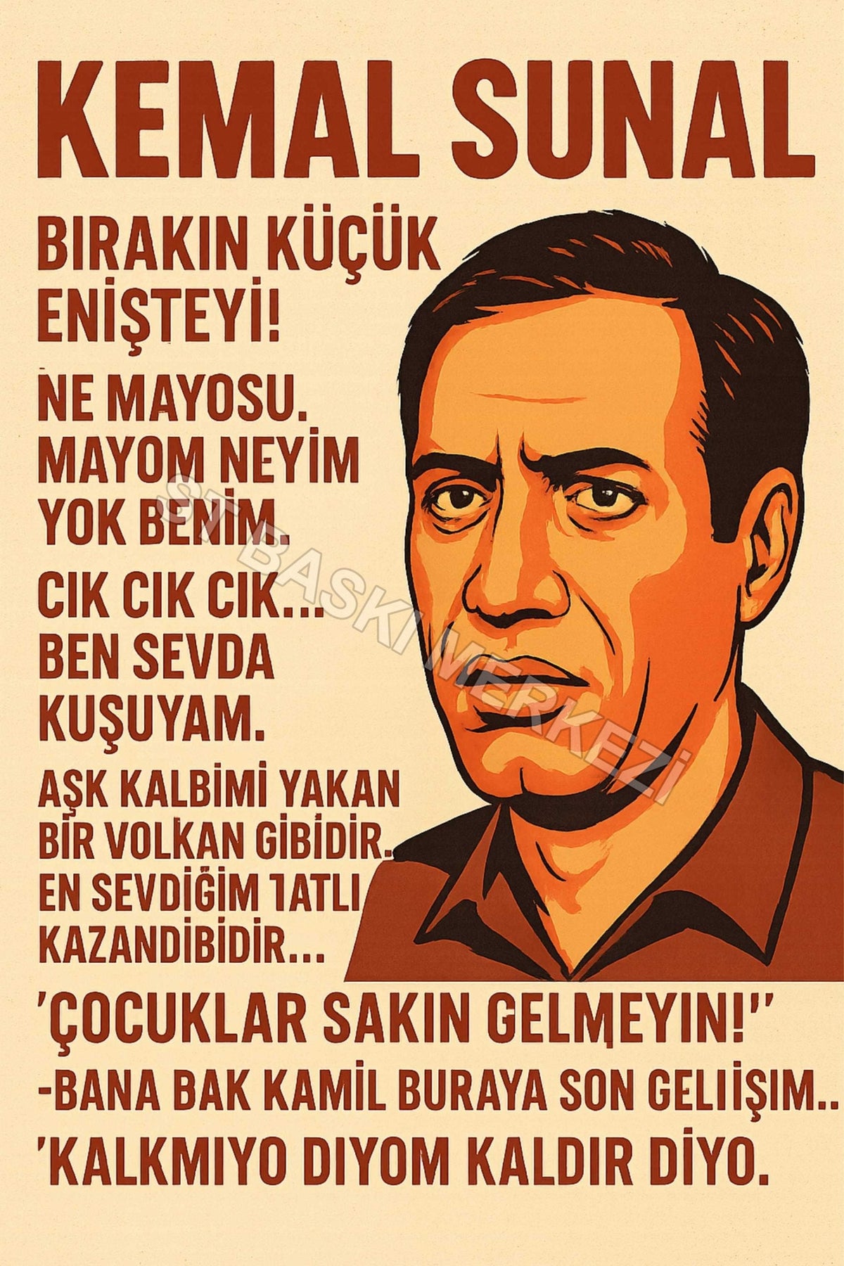 Kemal Sunal Retro Ahşap Poster No:1211