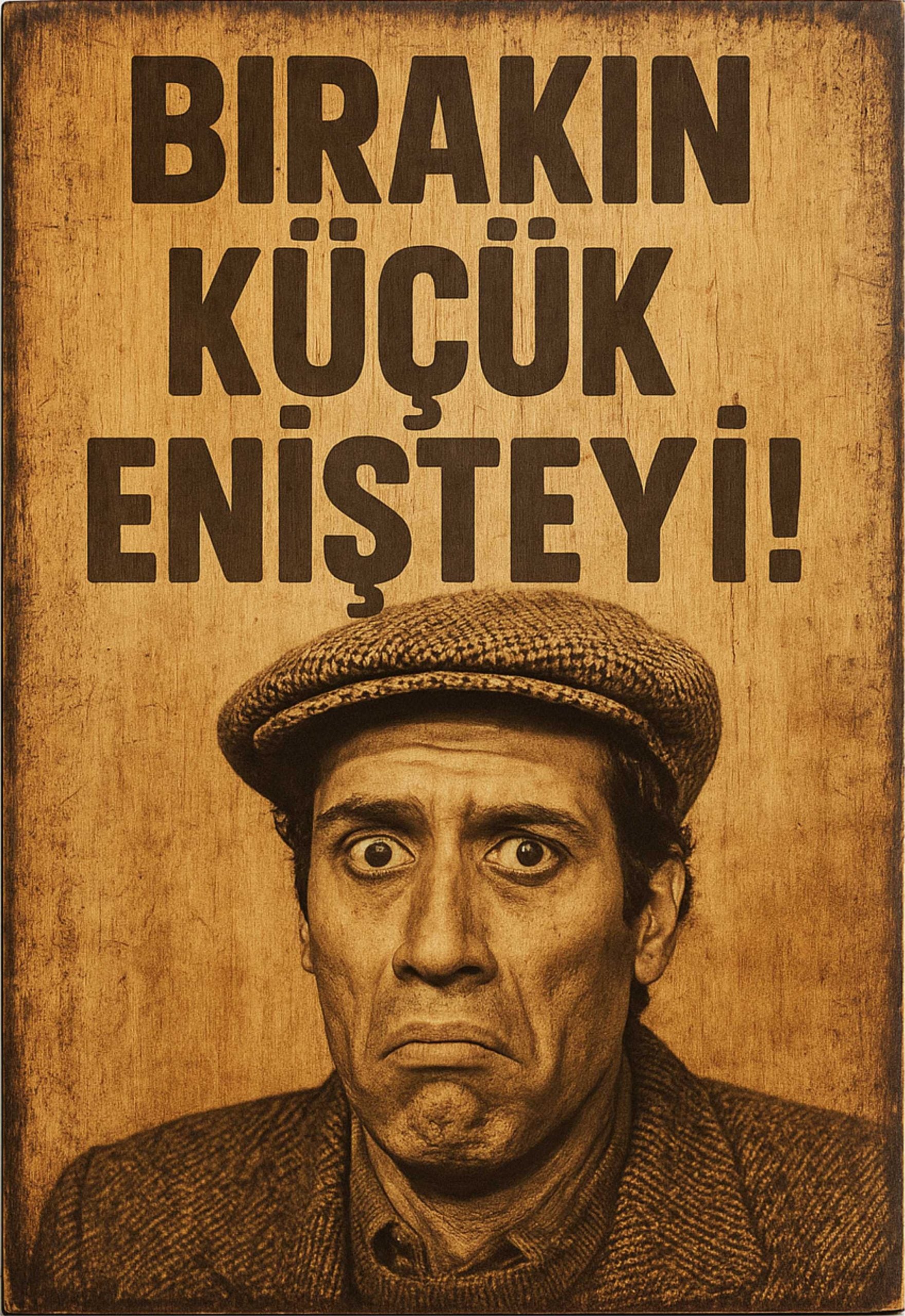 Kemal Sunal Retro Ahşap Poster No:1213