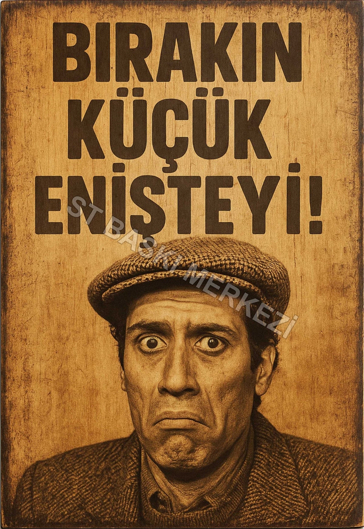 Kemal Sunal Retro Ahşap Poster No:1213