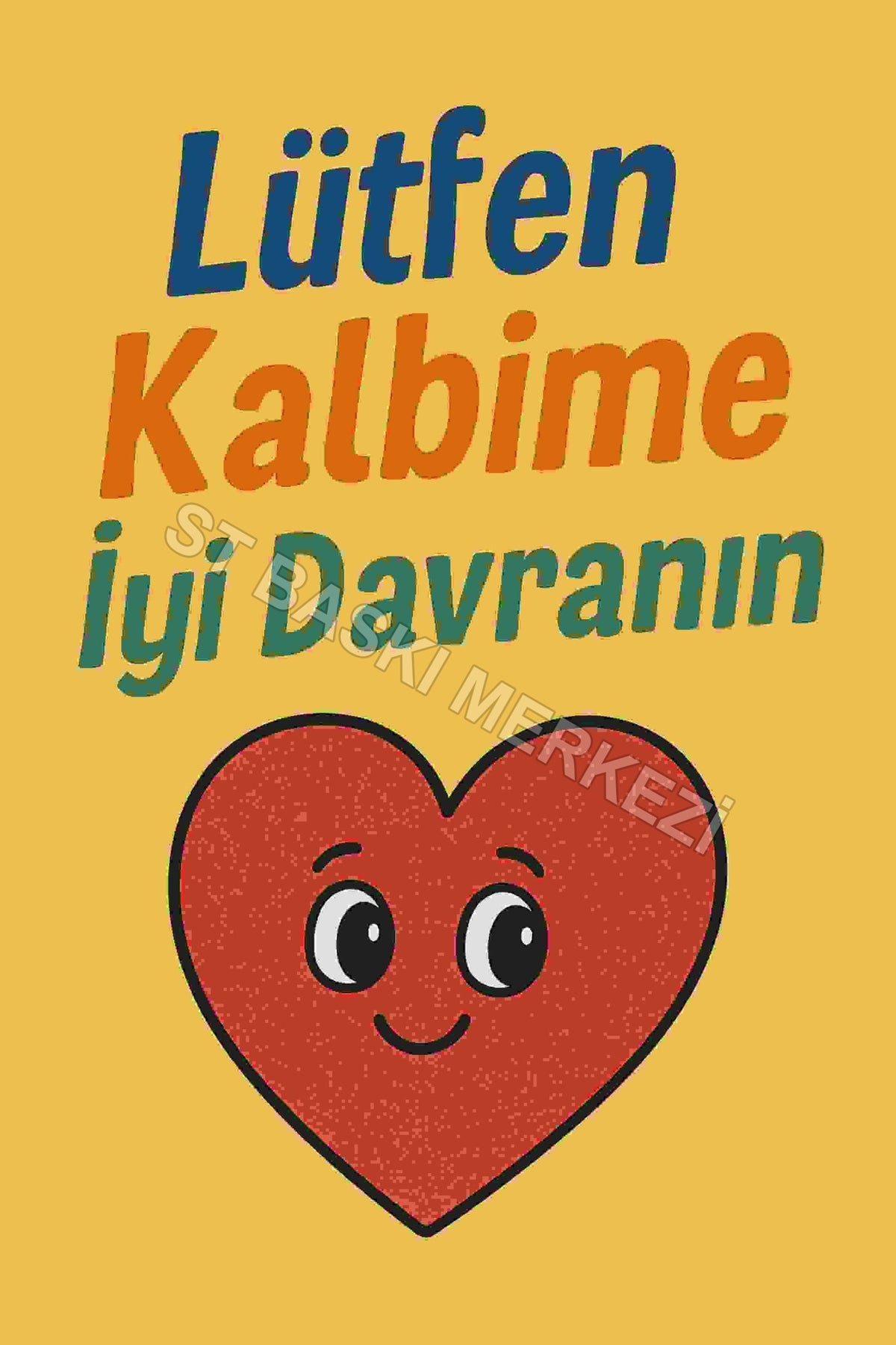 Lütfen Kalbime İyi Davranın Retro Ahşap Poster No:1223