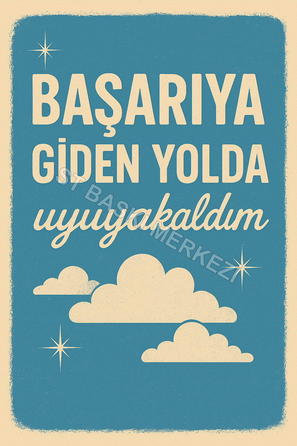 Başarıya Giden Yolda Uyuyakaldım Retro Ahşap Poster No:1230