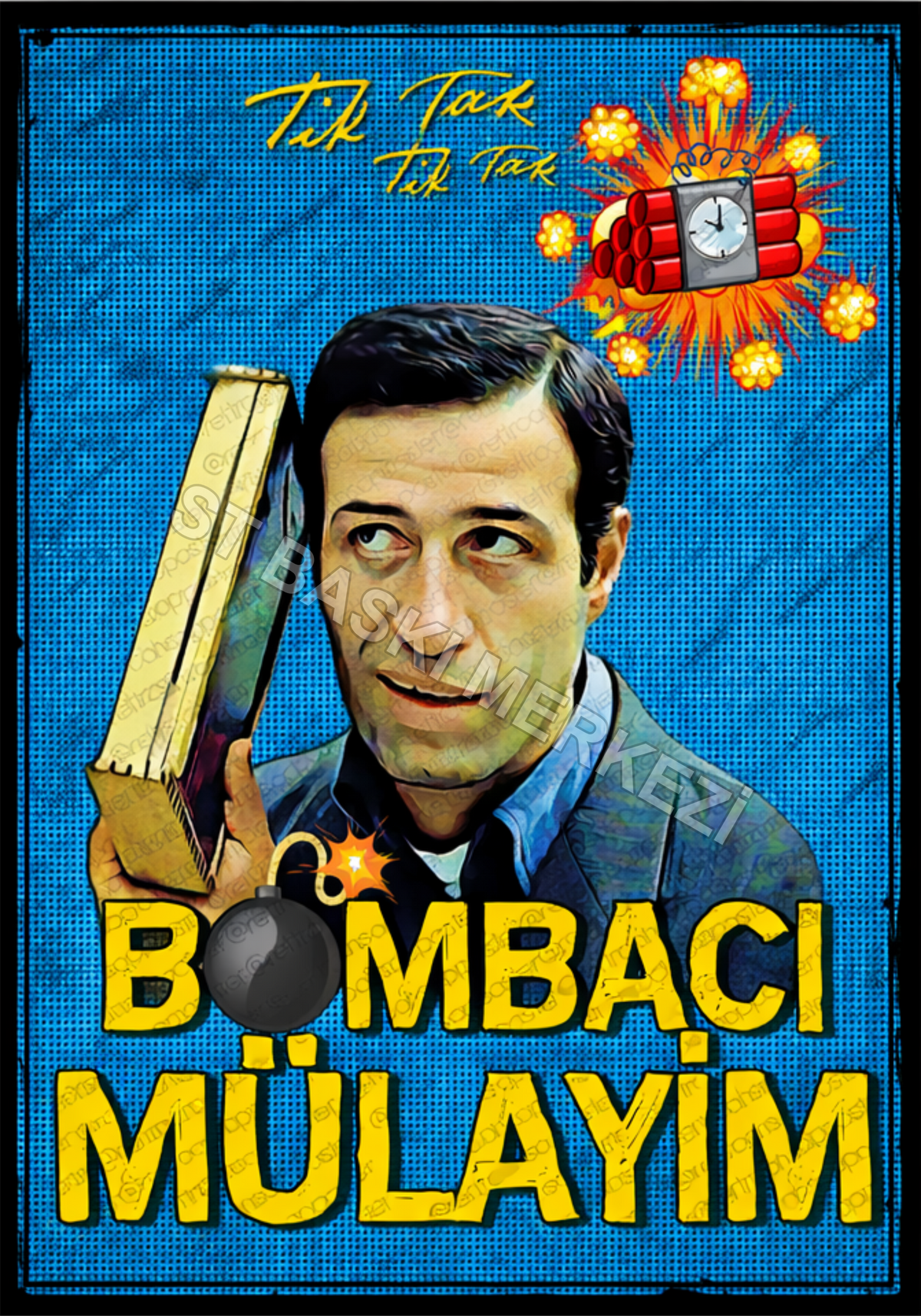 Bombacı Mülayim Kemal Sunal Retro Ahşap Poster No:1236
