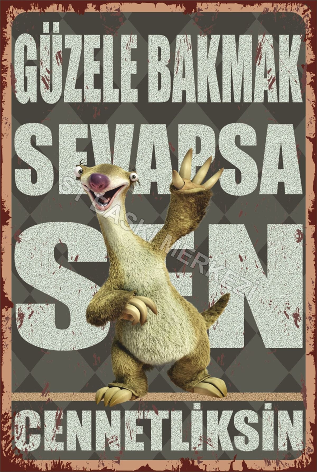 Retro Ahşap Poster ürün görseli