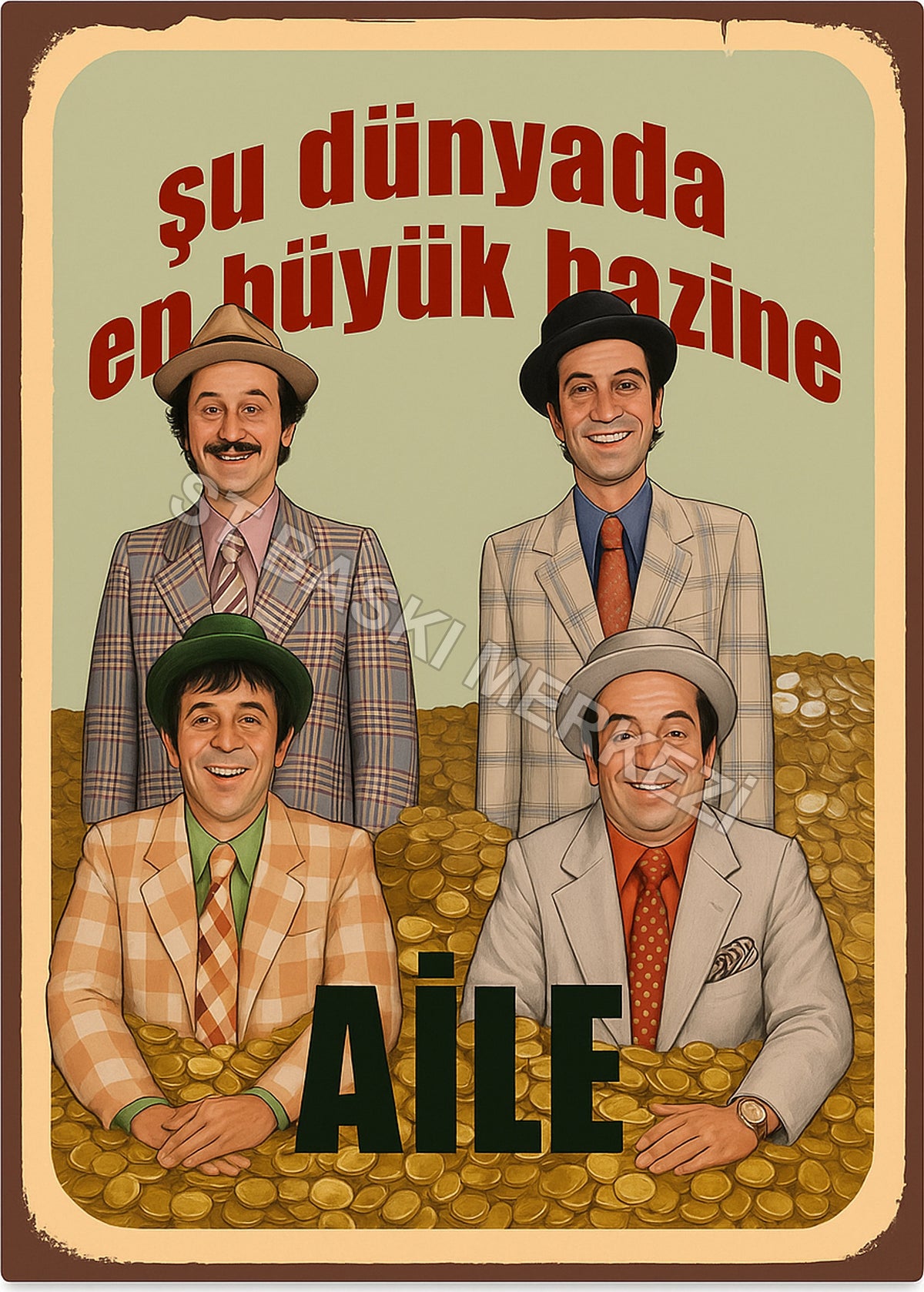 Retro Ahşap Poster ürün görseli