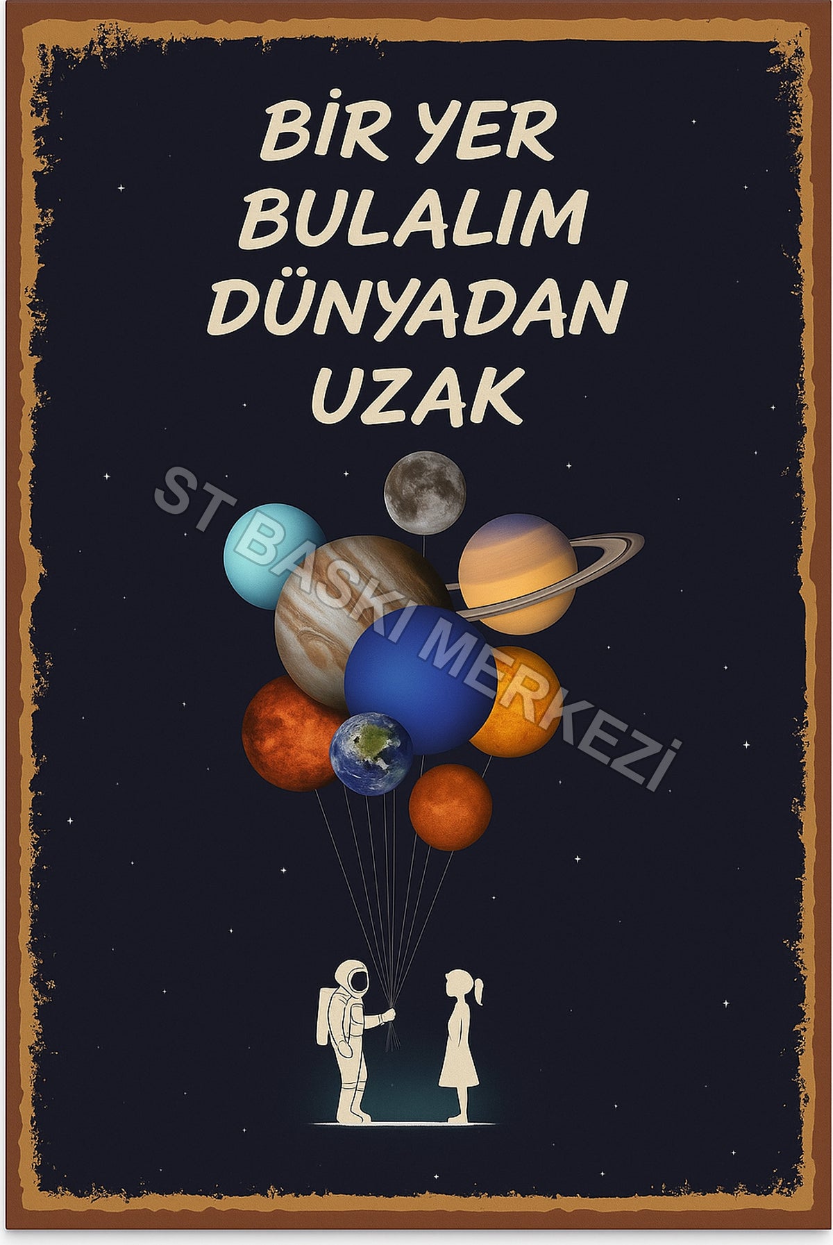 Retro Ahşap Poster ürün görseli