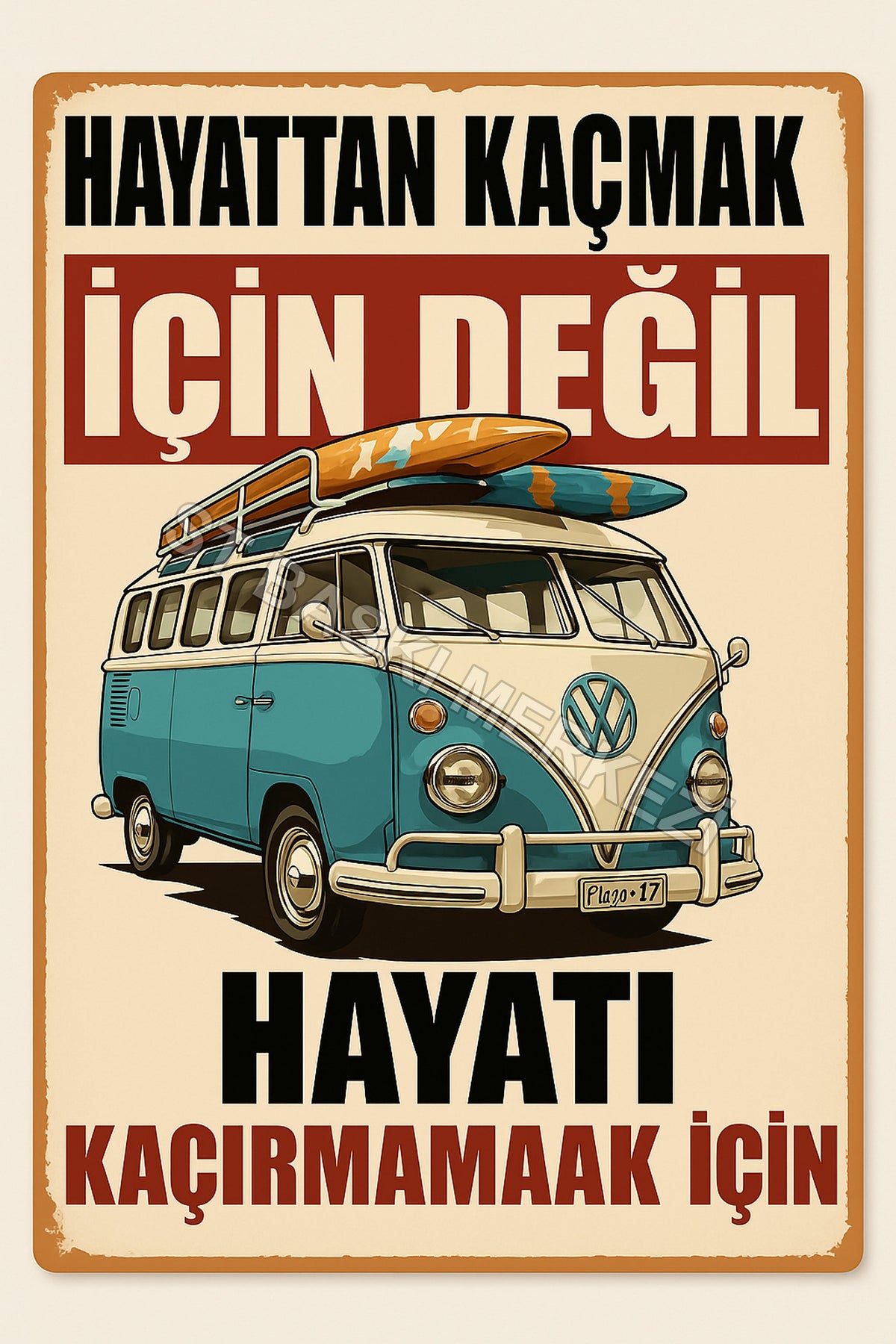 Retro Ahşap Poster ürün görseli
