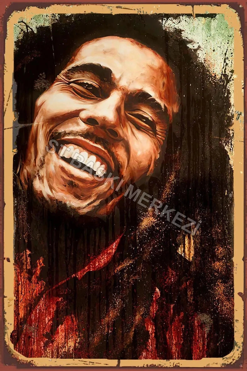Bob Marley Retro Ahşap Poster No:998