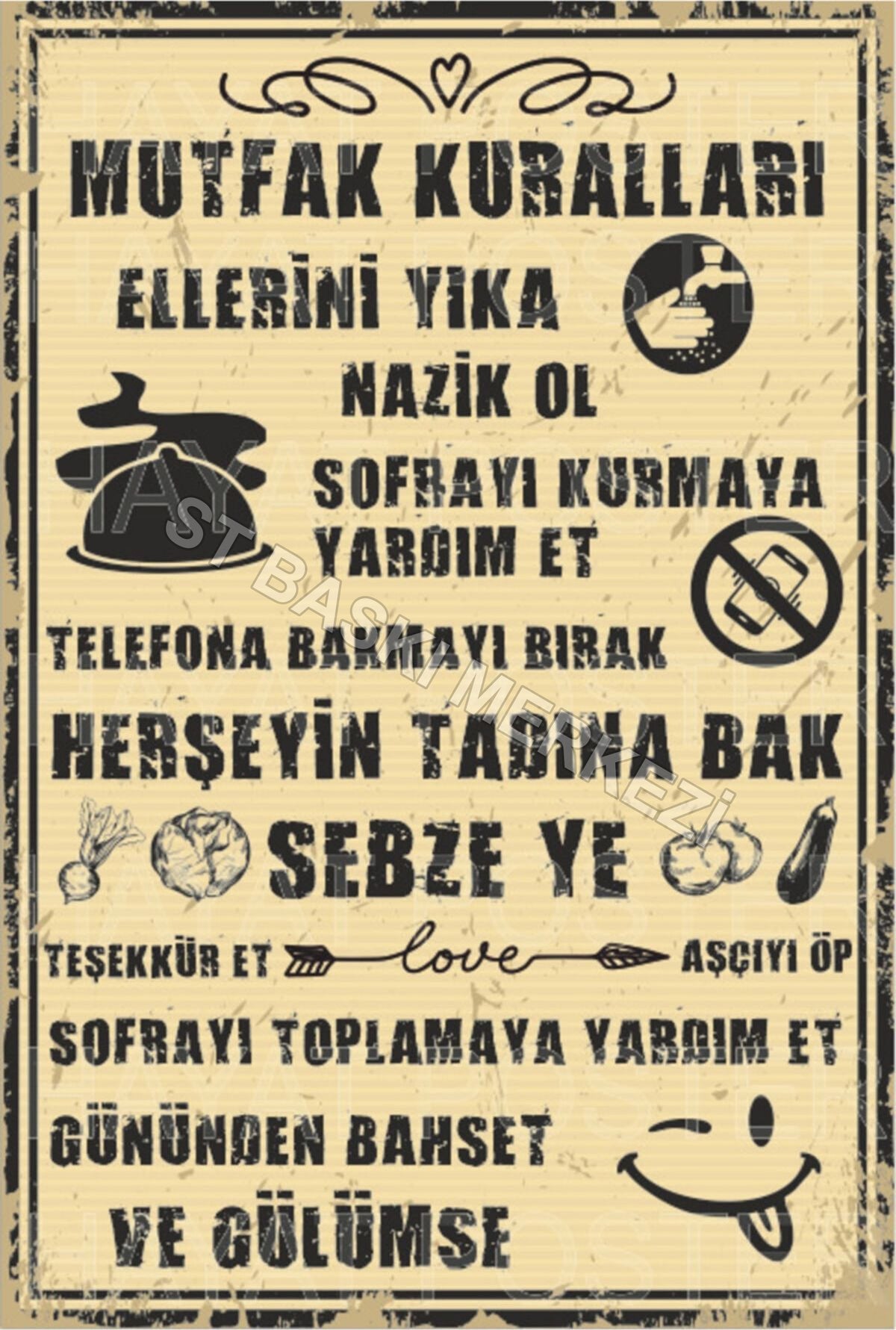 Retro Ahşap Poster ürün görseli