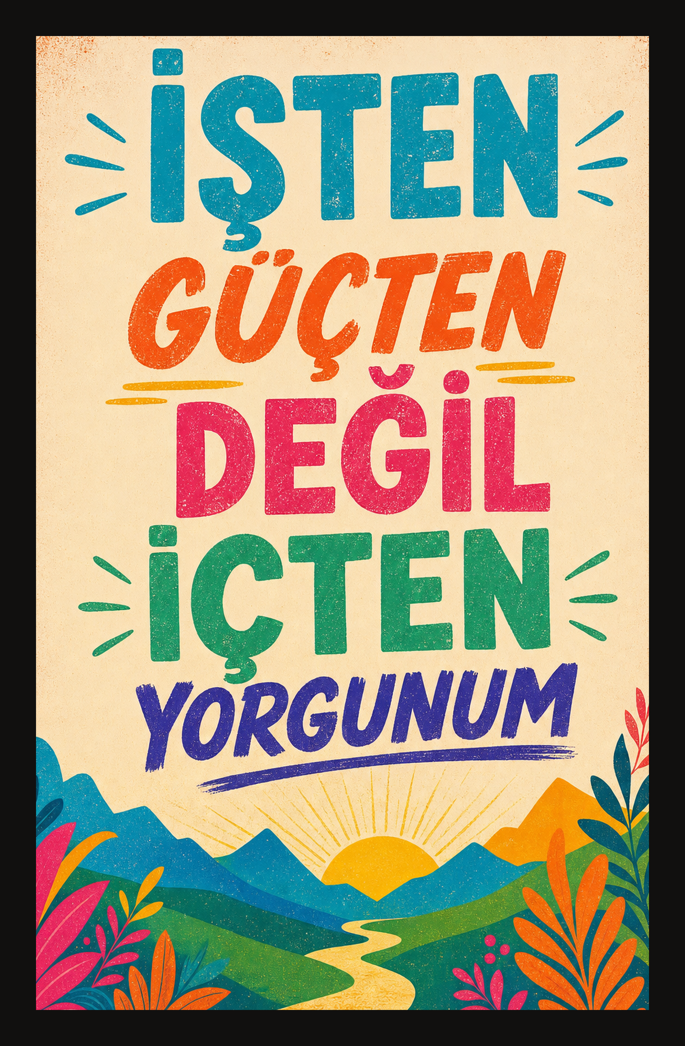 İşten Güçten Değil İçten Yorgunum Ahşap Poster 1330