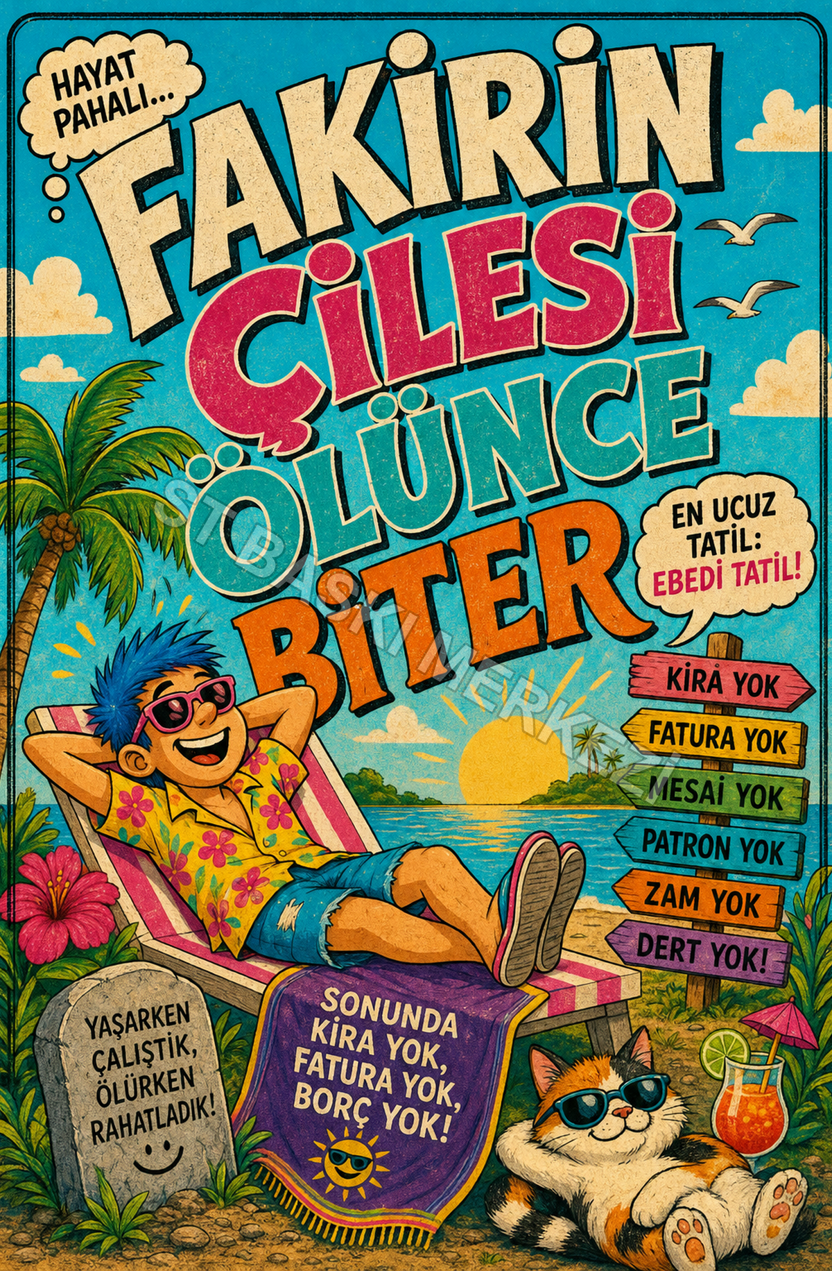 Fakrin Cilesi Ölünce Biter Ahşap Poster 1332
