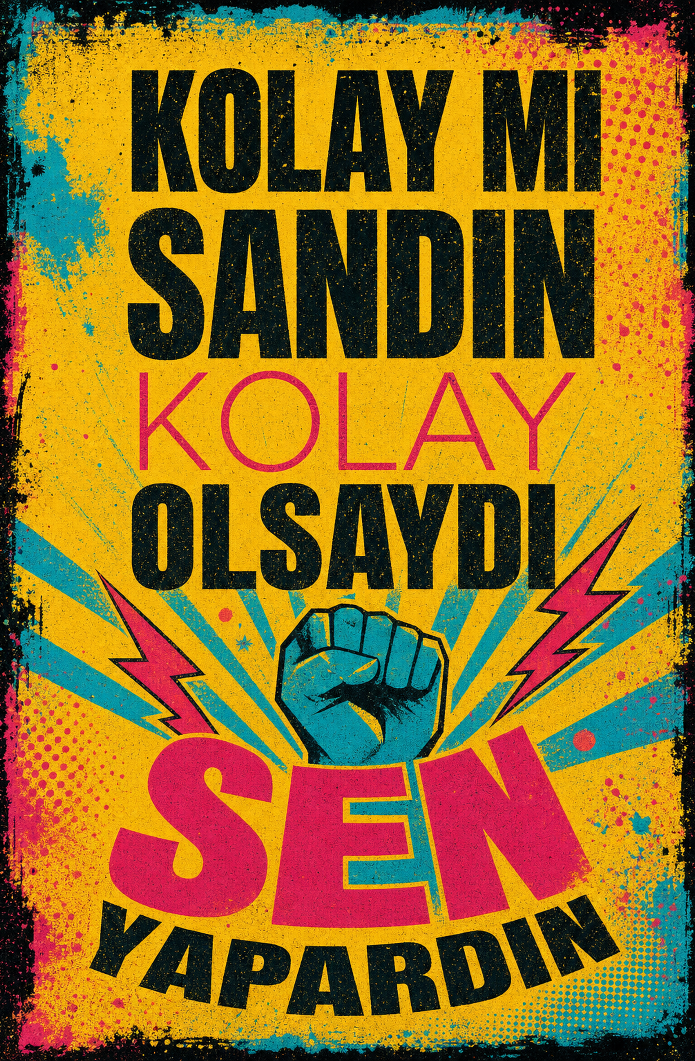 Kolay Mı Sandın Kolay Olsaydı Sen Yapardın Ahşap Poster 1335