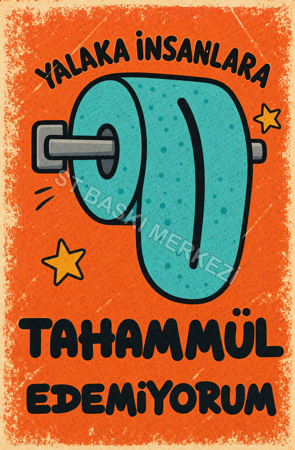 Yalak A İnsanlara Tahammül Edemiyorum Ahşap Poster 1350