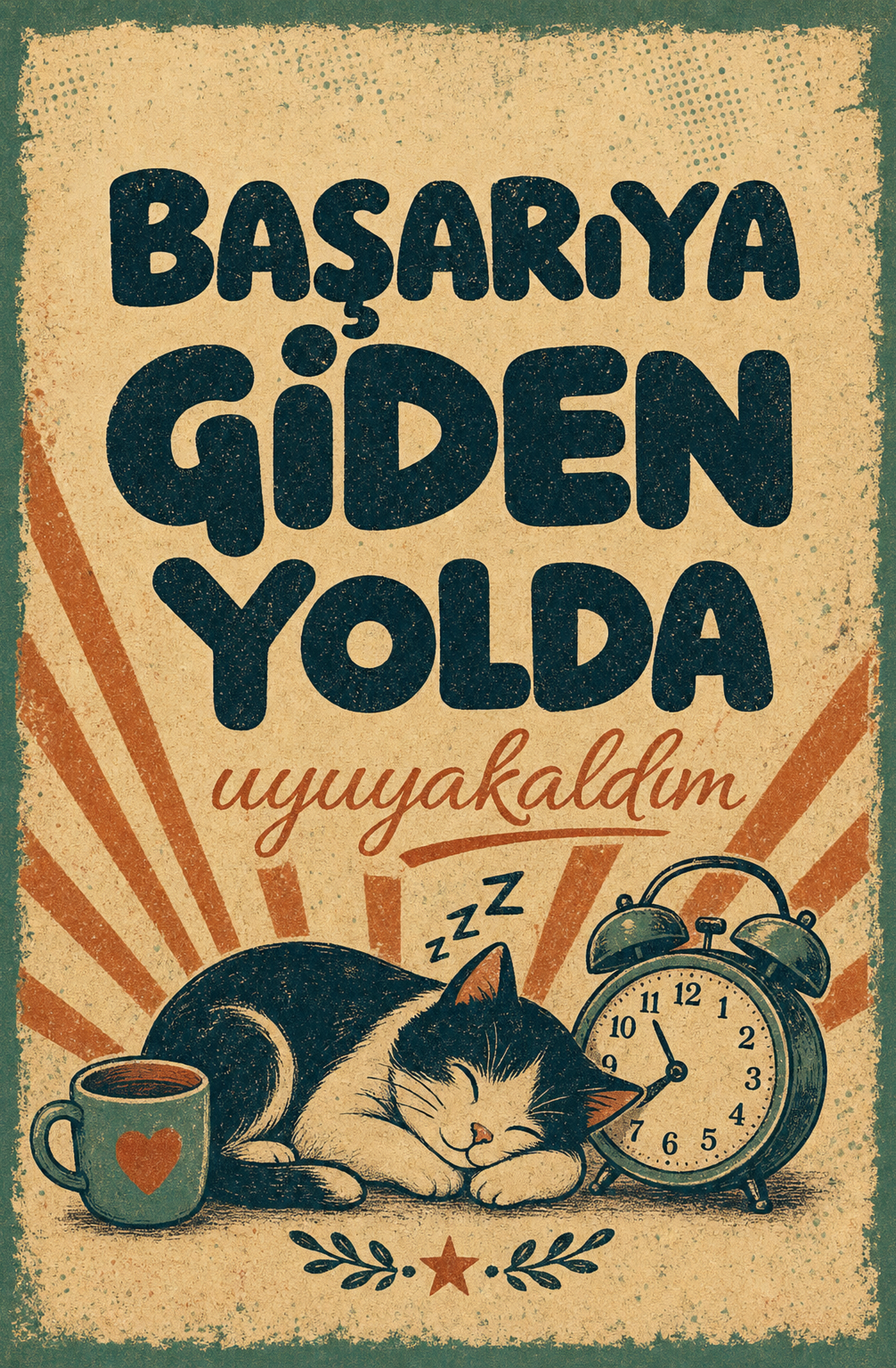 Başarıya Giden Yolda Uyuyakalalım Ahşap Poster 1354