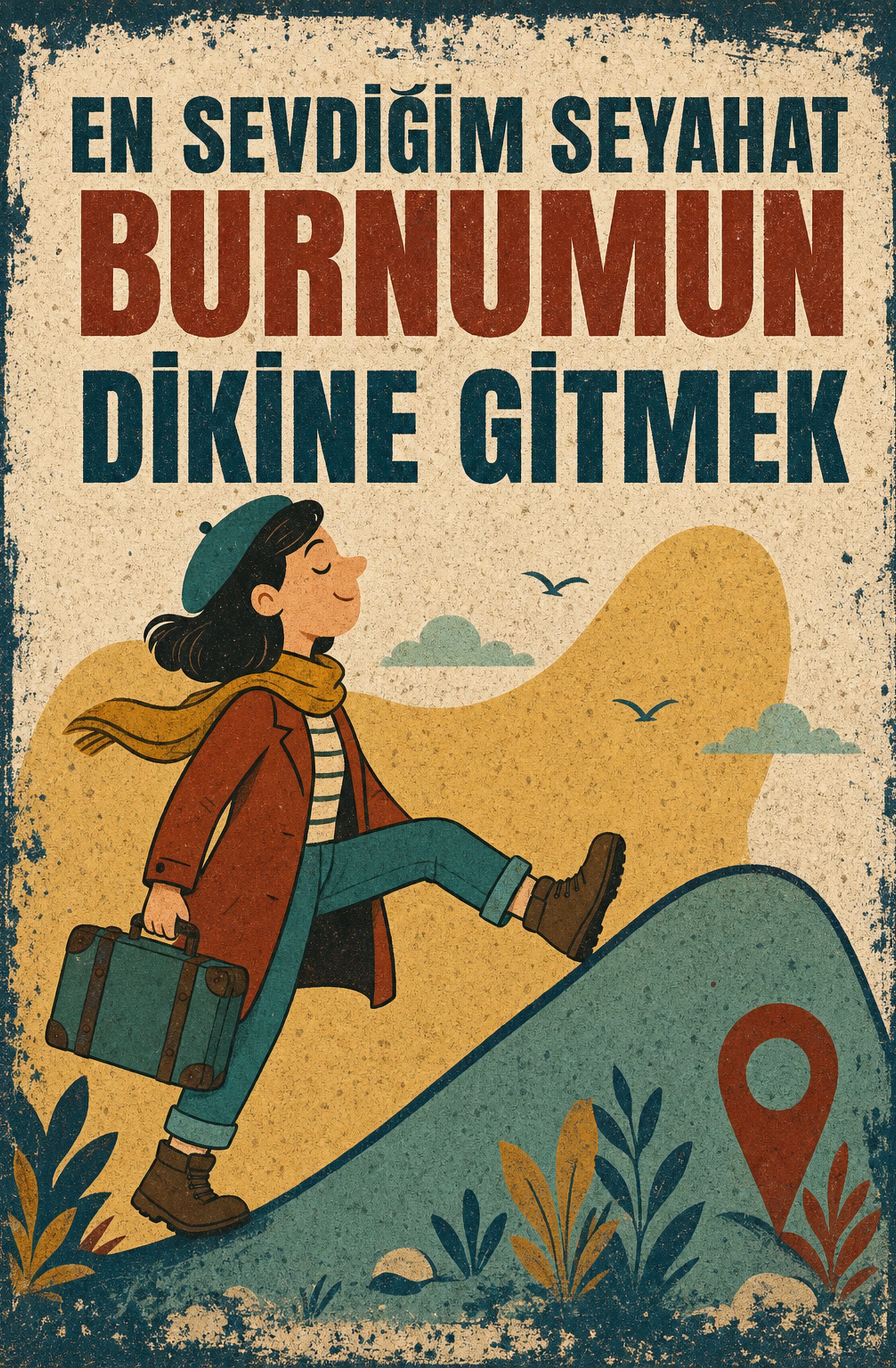 En Sevdiğim Seyahat Burnumun Dikine Gitmek Ahşap Poster 1360
