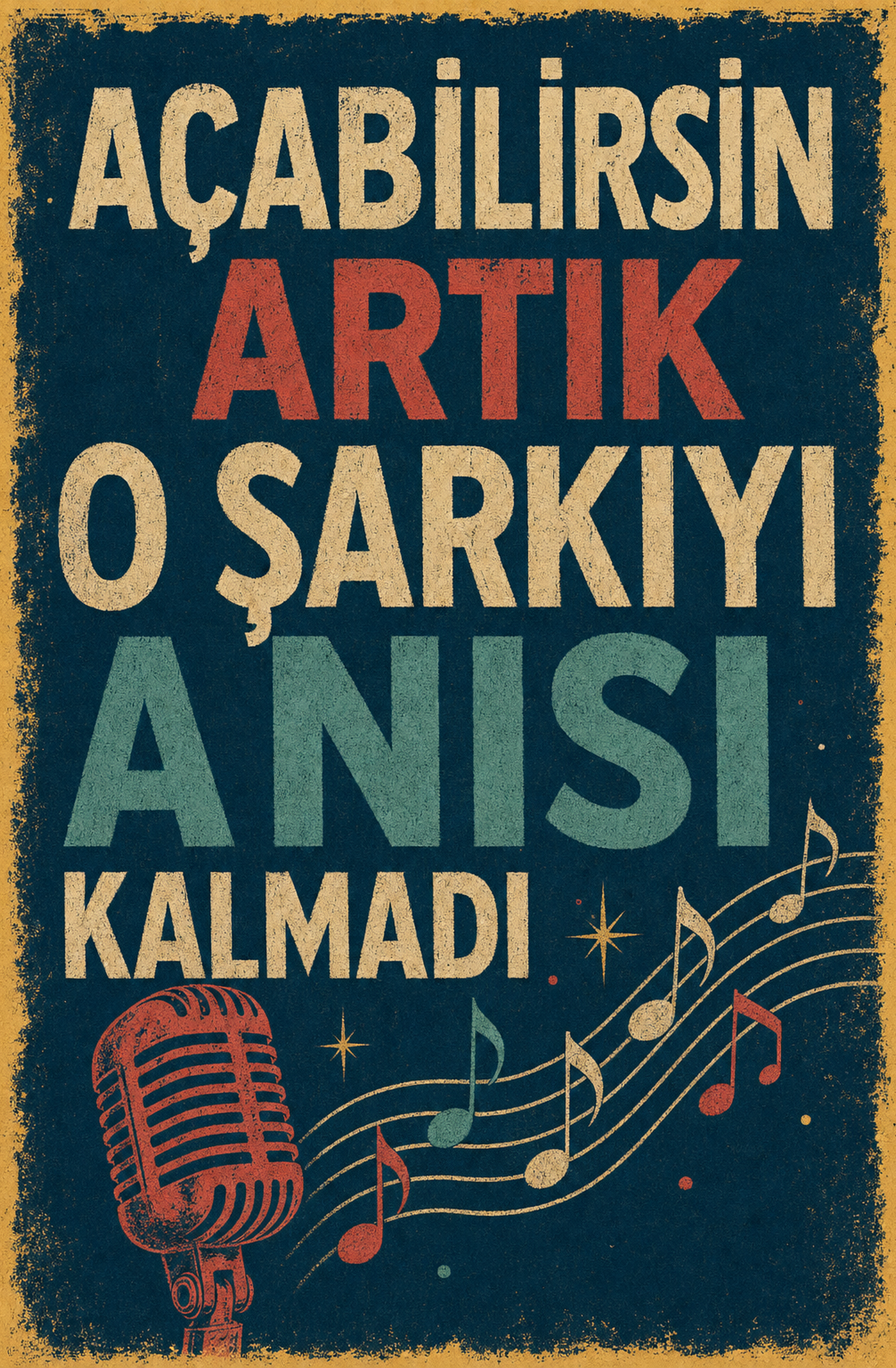 Açabilirsin Artık O Şarkıyı Anısı Kalmadı Ahşap Poster 1365