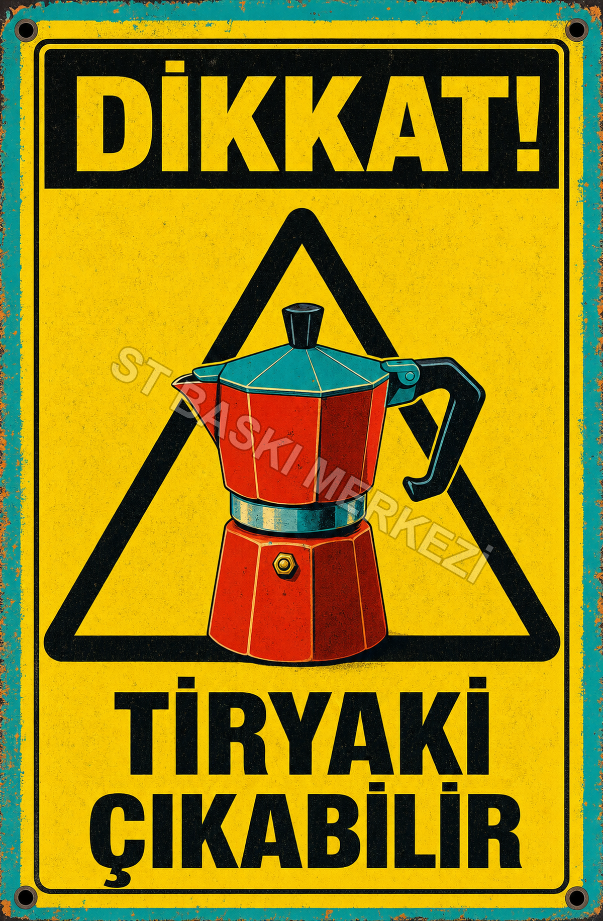 Dikkat! Tiryaki Çıkabilir Ahşap Poster 1372