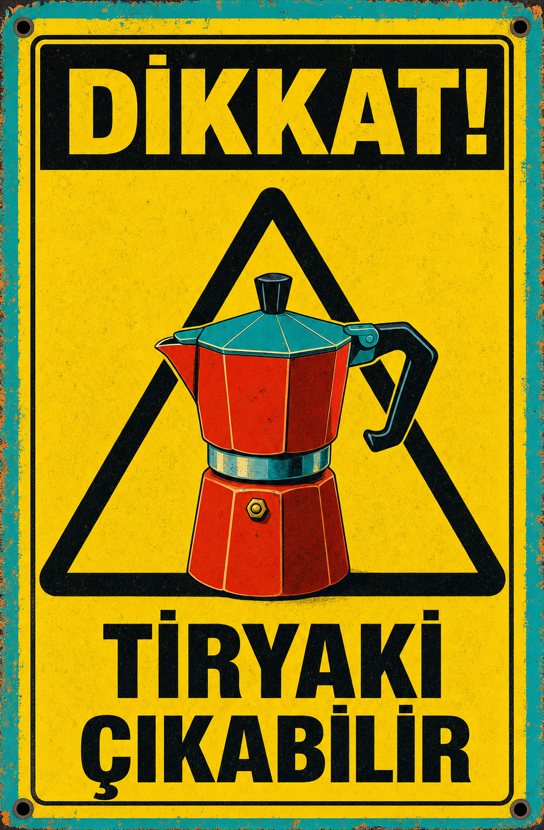 Dikkat! Tiryaki Çıkabilir Ahşap Poster 1372