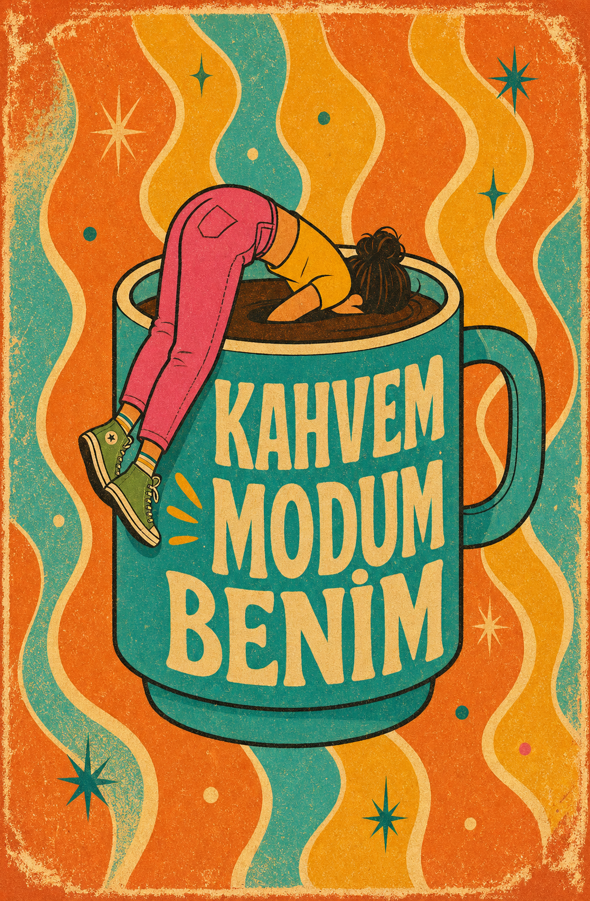 Kahvem Modum Benim Ahşap Poster 1380