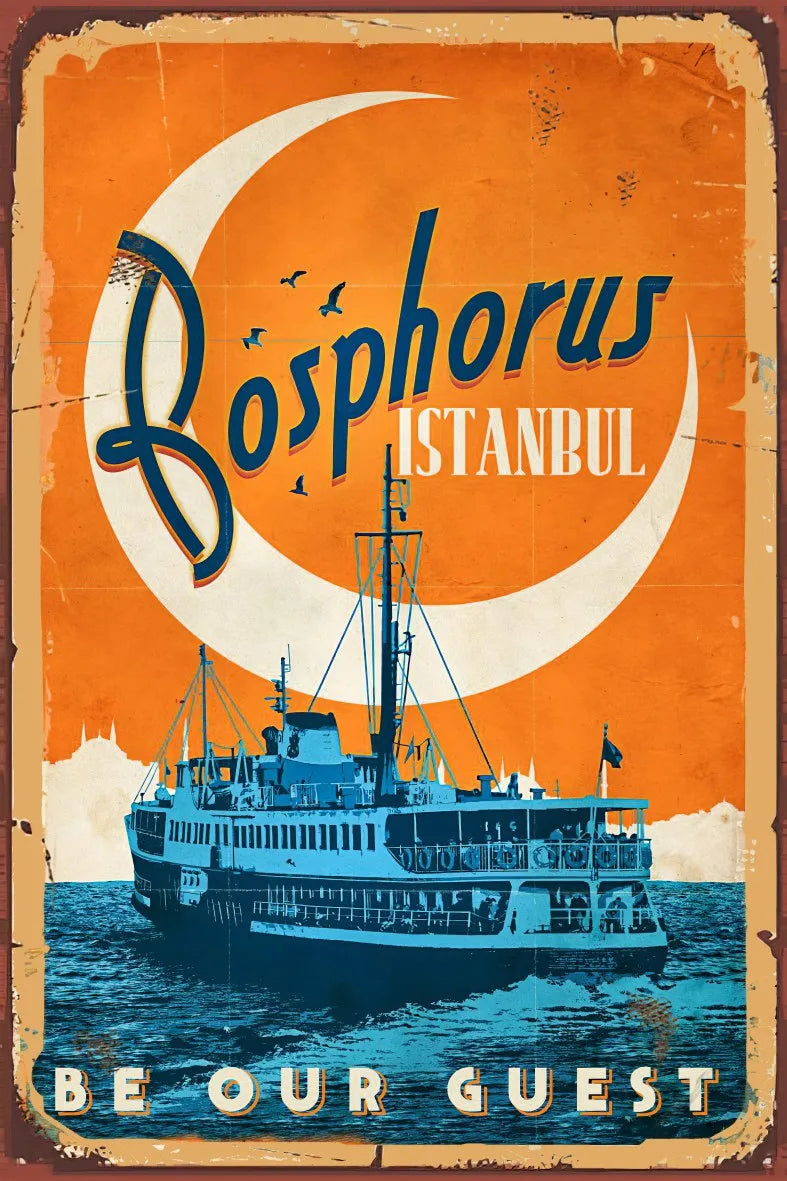 İstanbul Retro Ahşap Poster No:708