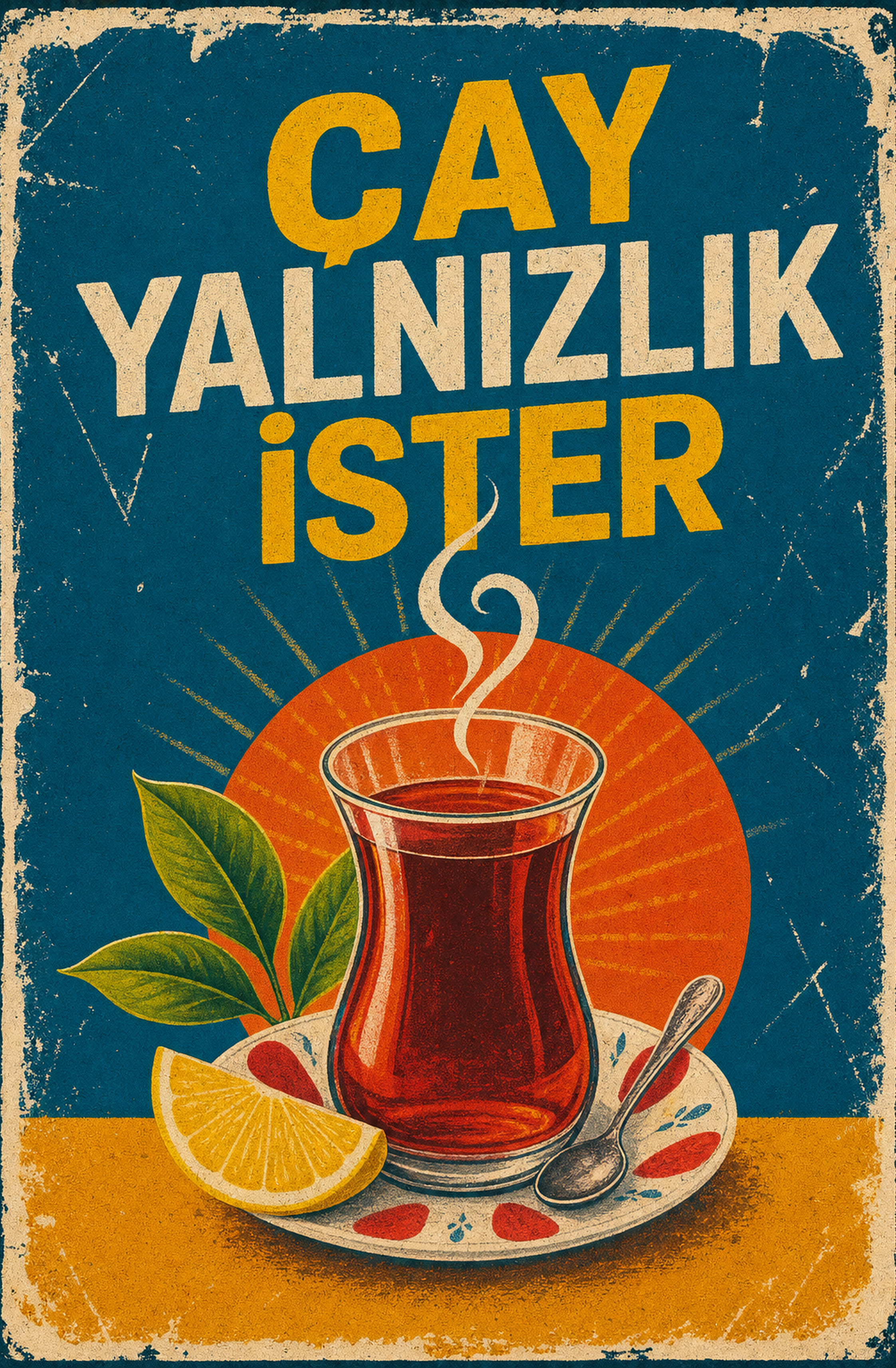 Çay Yalnızlık İster Ahşap Poster 1387
