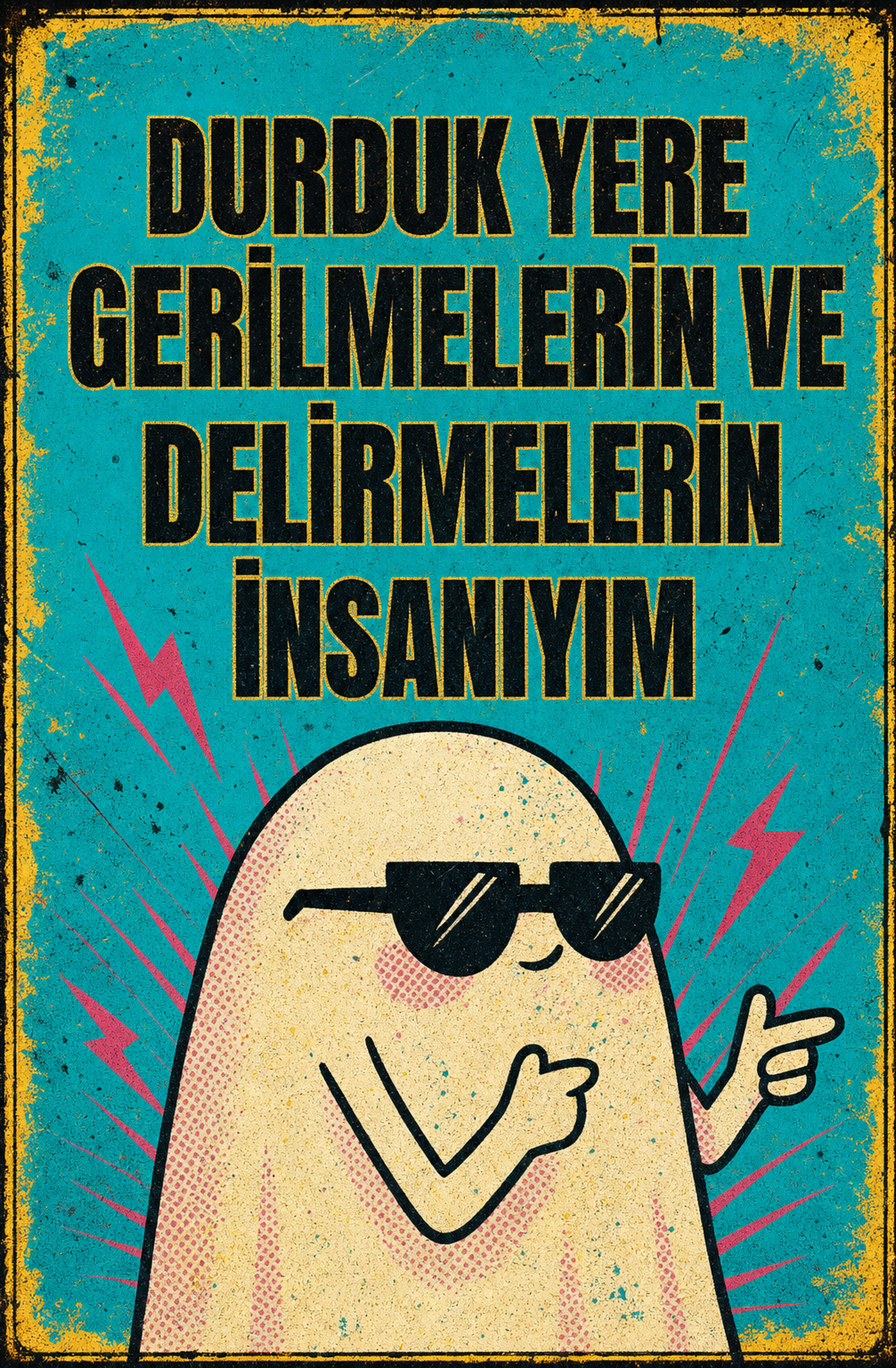 Durduk Yere Gerilmelerin Ve Delirmelerin İnsanıyım Ahşap Poster 1401
