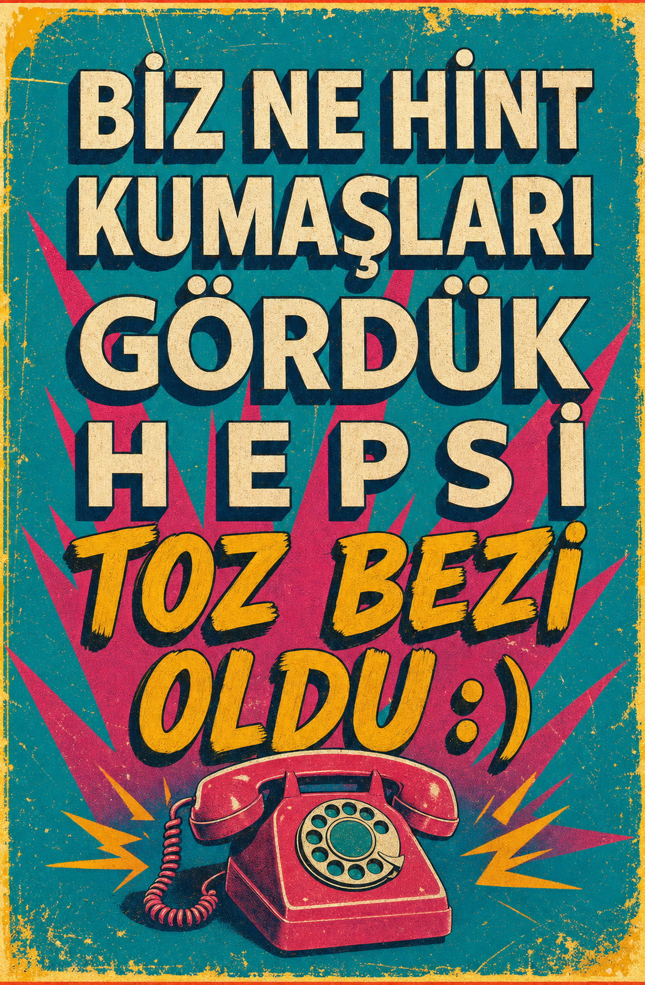 Biz Ne Hint Kumaşları Gördük Hepsi Toz Bezi Oldu :) Ahşap Poster 1420