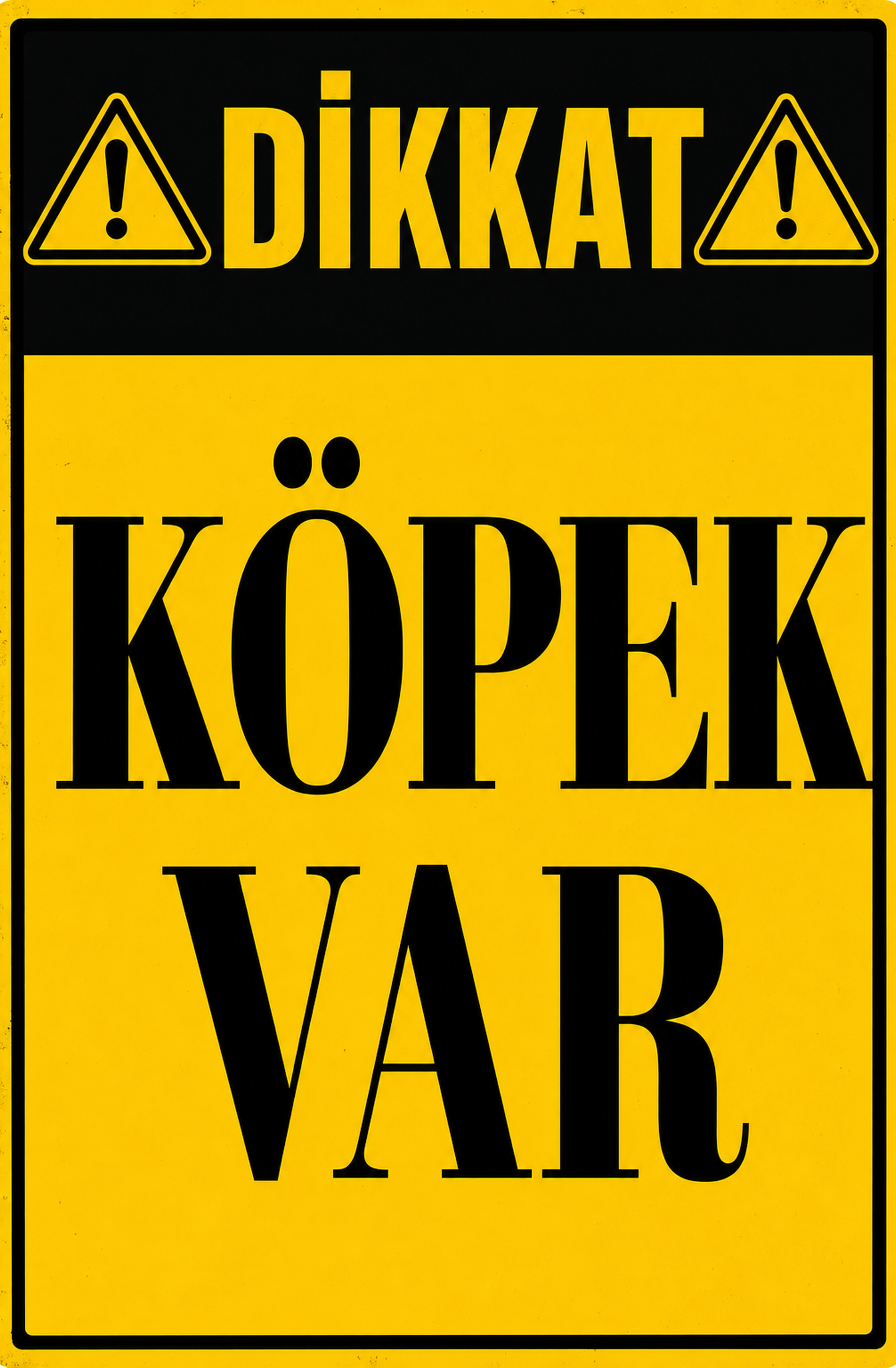 Dikkat Köpek Var Ahşap Poster 1433