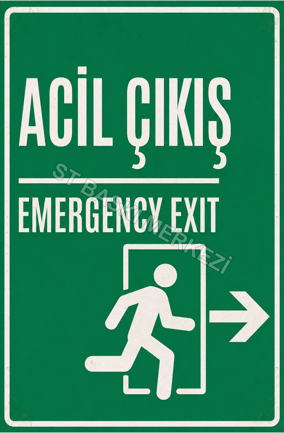 Acil Çıkış Emergency Exıt Ahşap Poster 1434