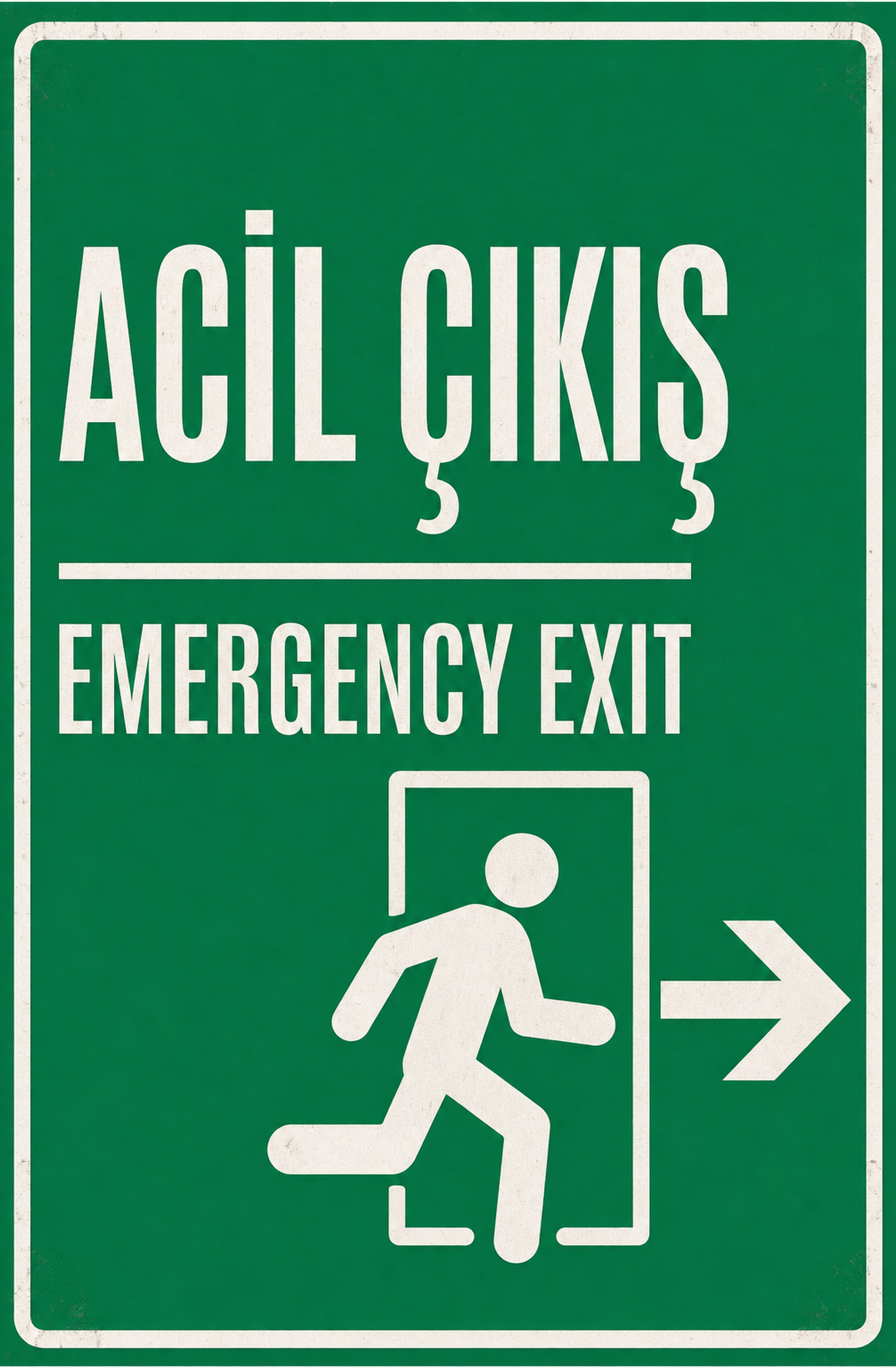 Acil Çıkış Emergency Exıt Ahşap Poster 1434