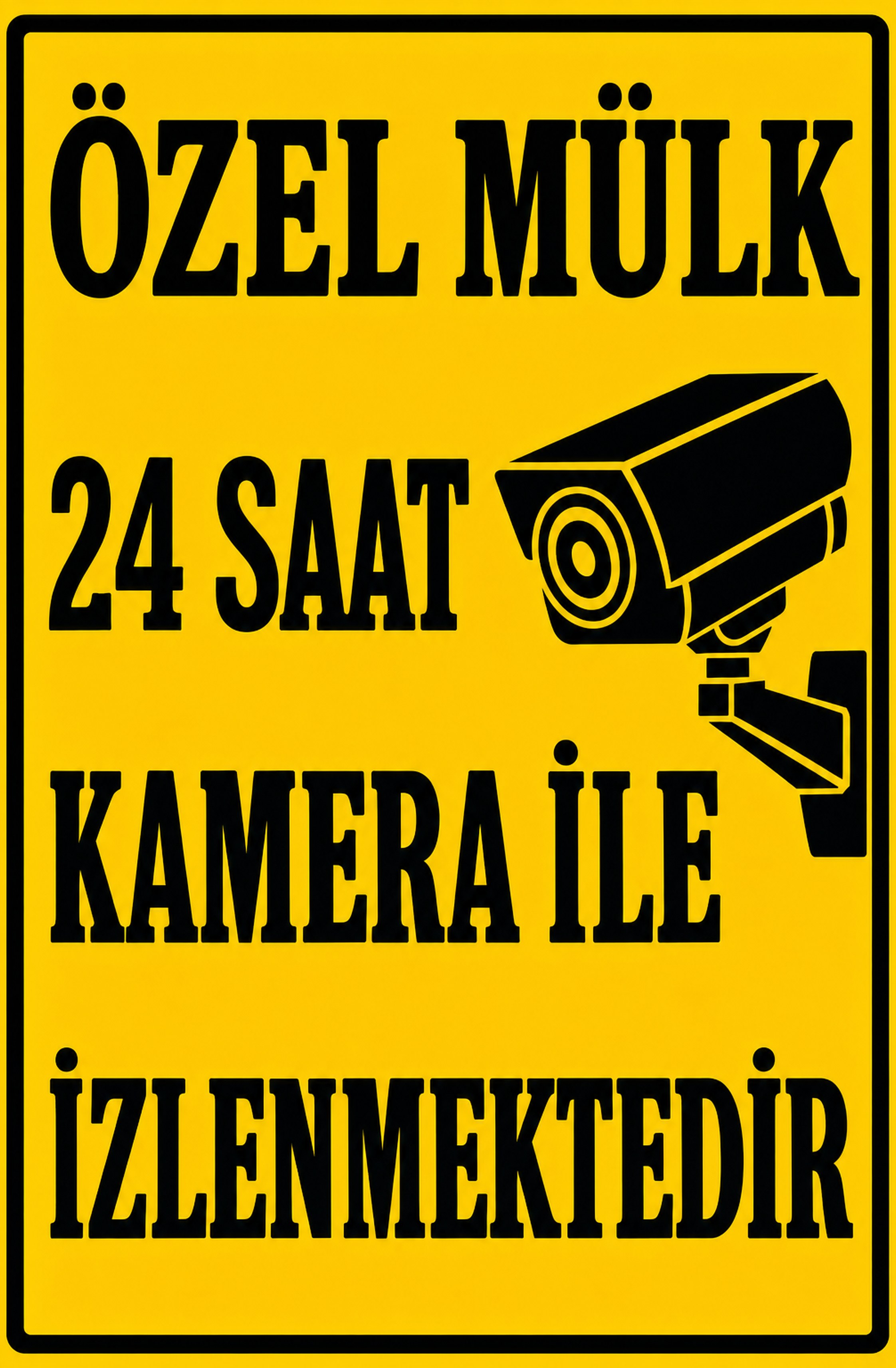 Özel Mülk 24 Saat Kamera İle İzlenmektedir Ahşap Poster 1436