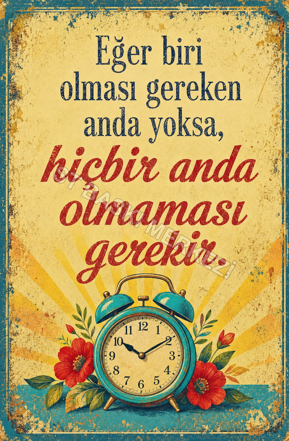 Eğer Biri Olması Gereken Anda Yoksa, Hiçbir Anda Olmaması Gerekir Ahşap Poster 1441