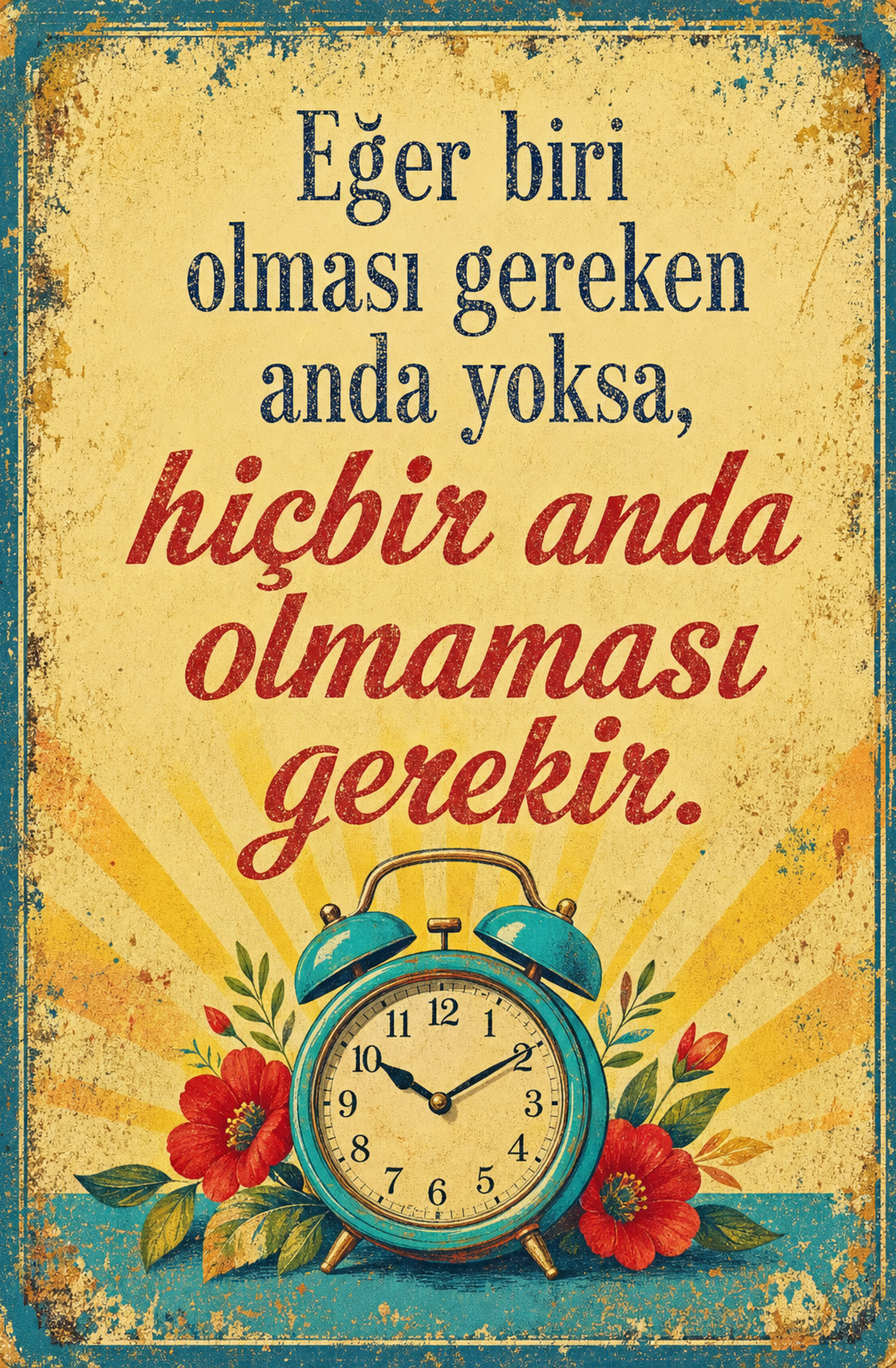 Eğer Biri Olması Gereken Anda Yoksa, Hiçbir Anda Olmaması Gerekir Ahşap Poster 1441