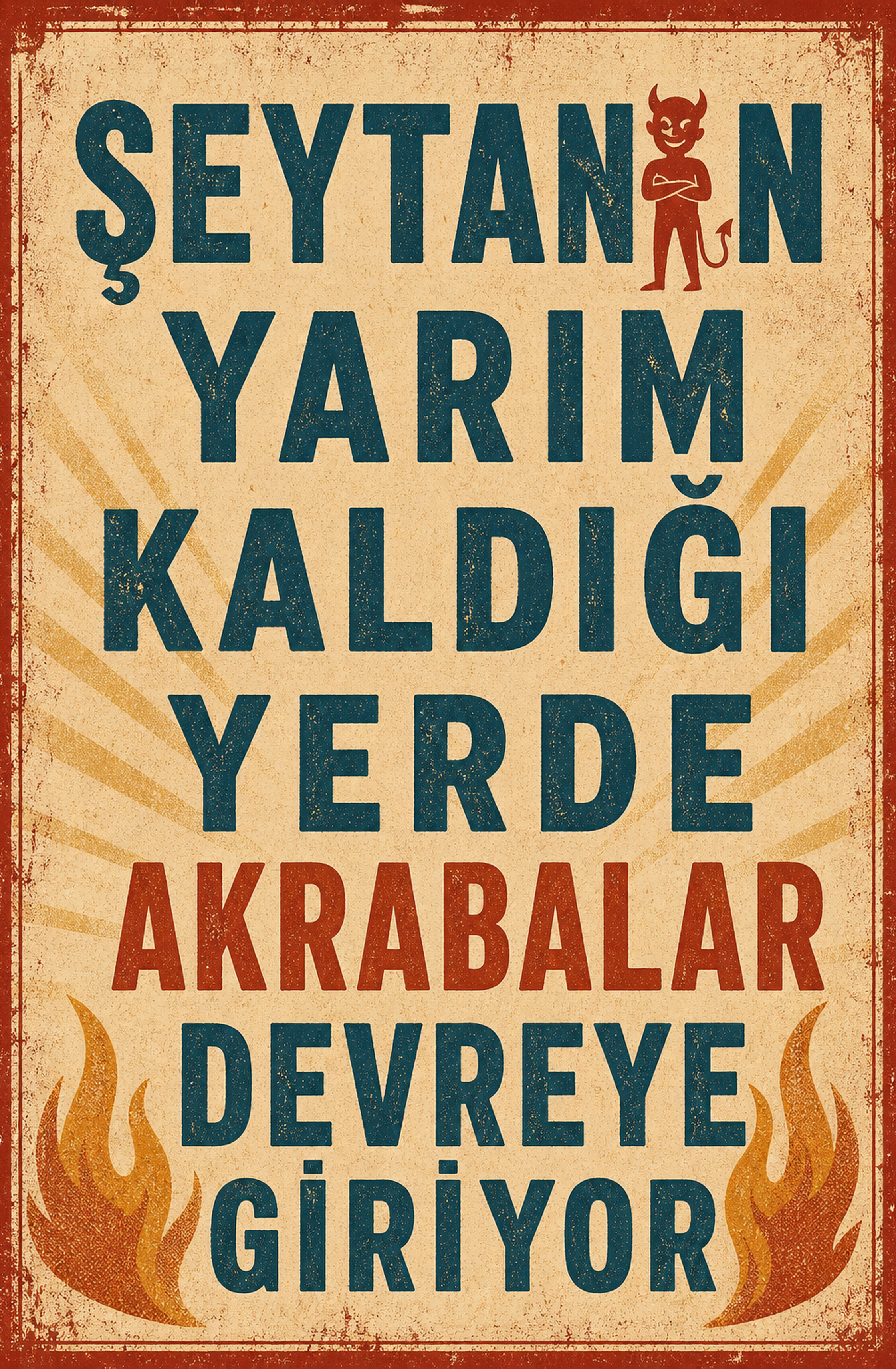 Şeytan Yarım Kaldığı Yerde Akrabalar Devreye Giriyor Ahşap Poster 1442