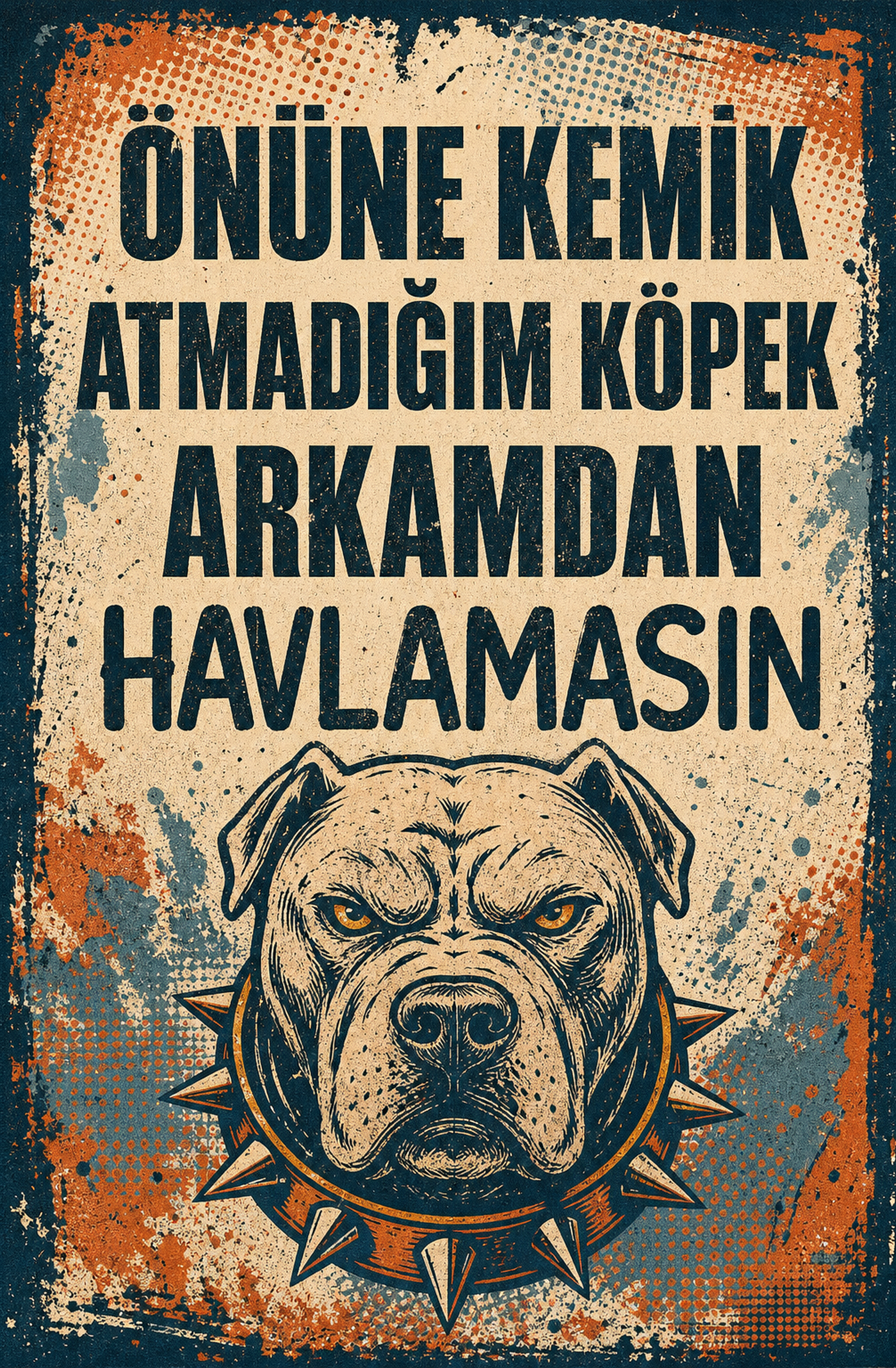 Önüne Kemik Atmadığım Köpek Arkamdan Havlamasın Ahşap Poster 1445