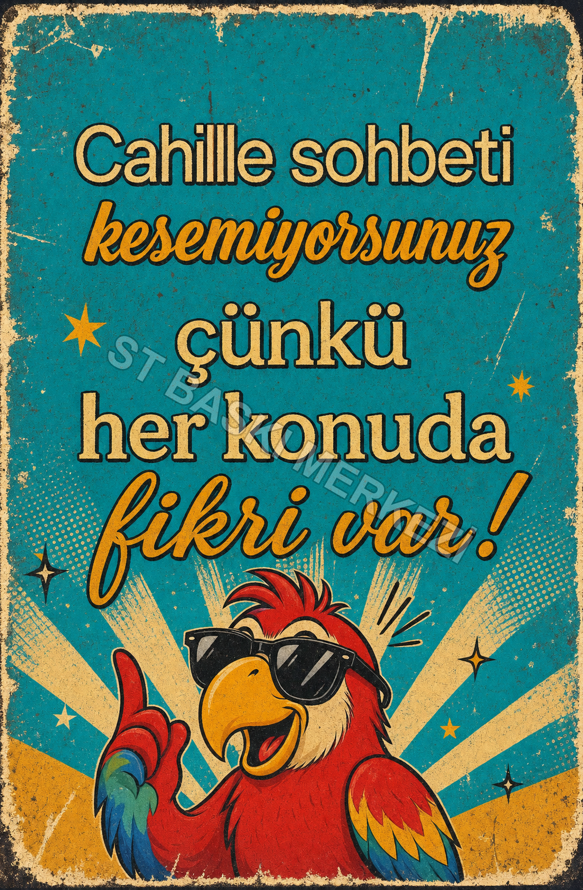 Cahille Sohbeti Kesemiyorsunuz Çünkü Her Konuda Fikri Var! Ahşap Poster 1476
