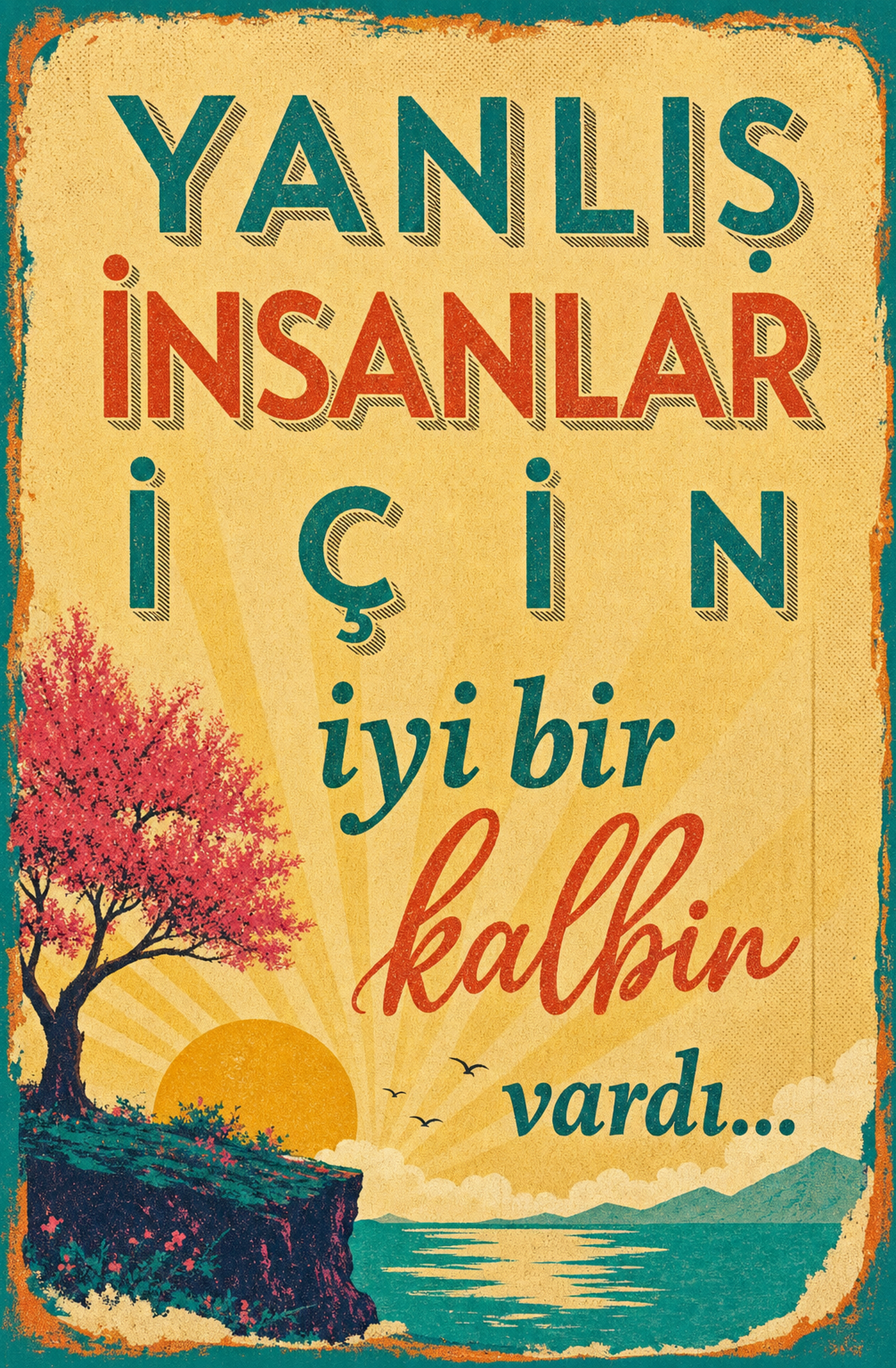 Yanlış İnsanlar İçin İyi Bir Kalbin Vardı Ahşap Poster 1484