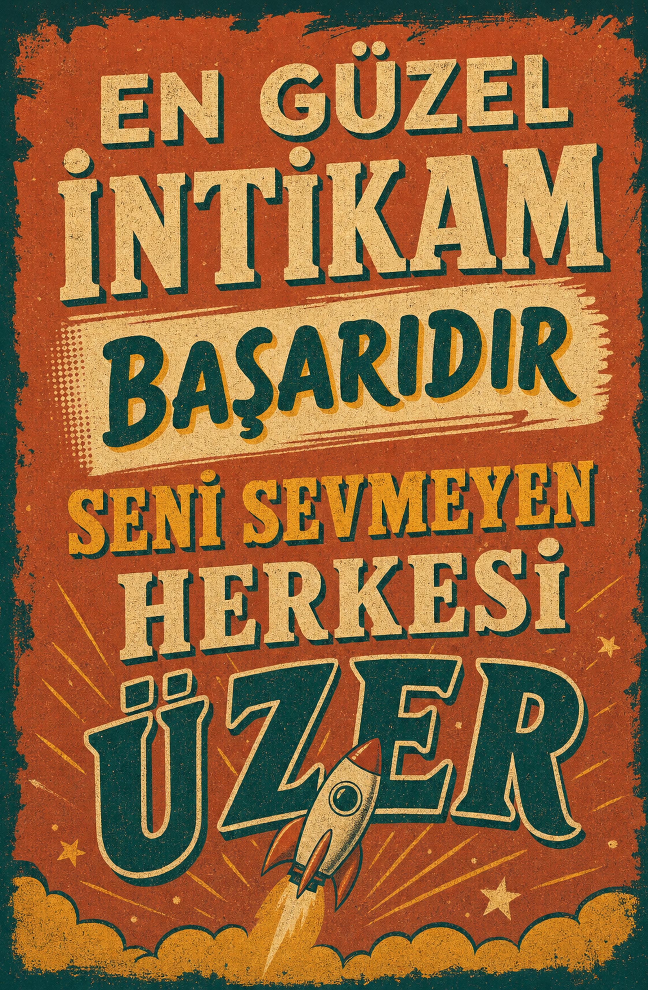 En Güzel İntikam Başarıdır Seni Sevmeyen Herkesi Üzer Ahşap Poster 1486